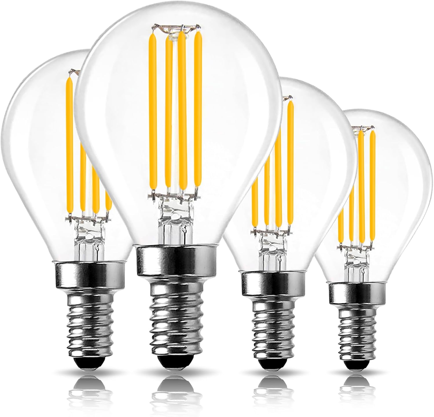 Detalle de LangPlus+ LM-FM-G45 E14 LED-filamentlampen, dimbaar, G45, 4 W, 4-pack