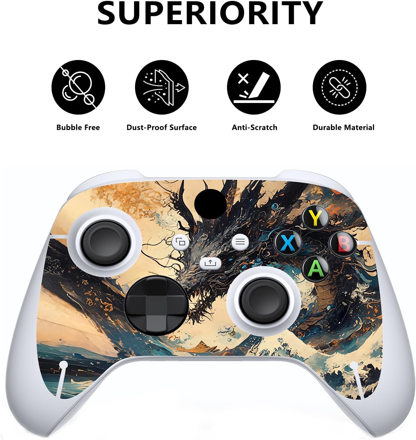 Detalle 2 de PlayVital Pegatina Xbox Series S - Dragón Tempestad 🐉