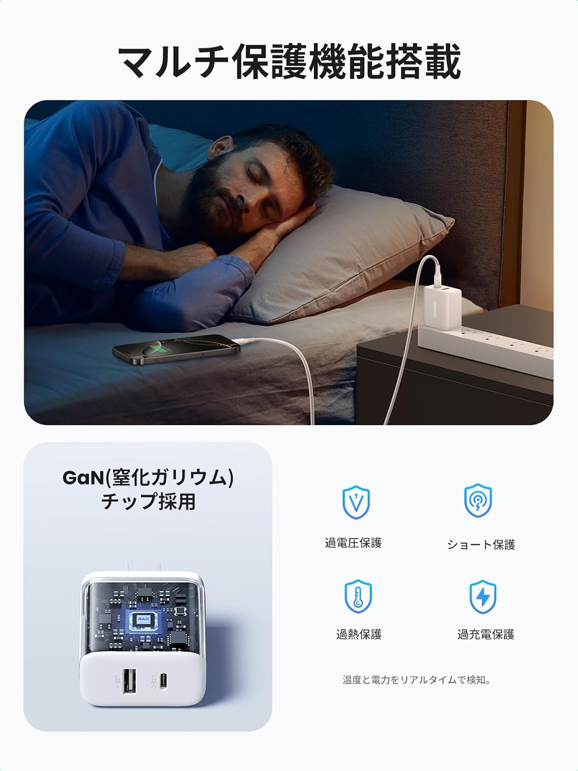 Thumbnail 6 de UGREEN USB充電器 20W、USB-A・USB-C 2ポート搭載のPD3.0対応GaNアダプター