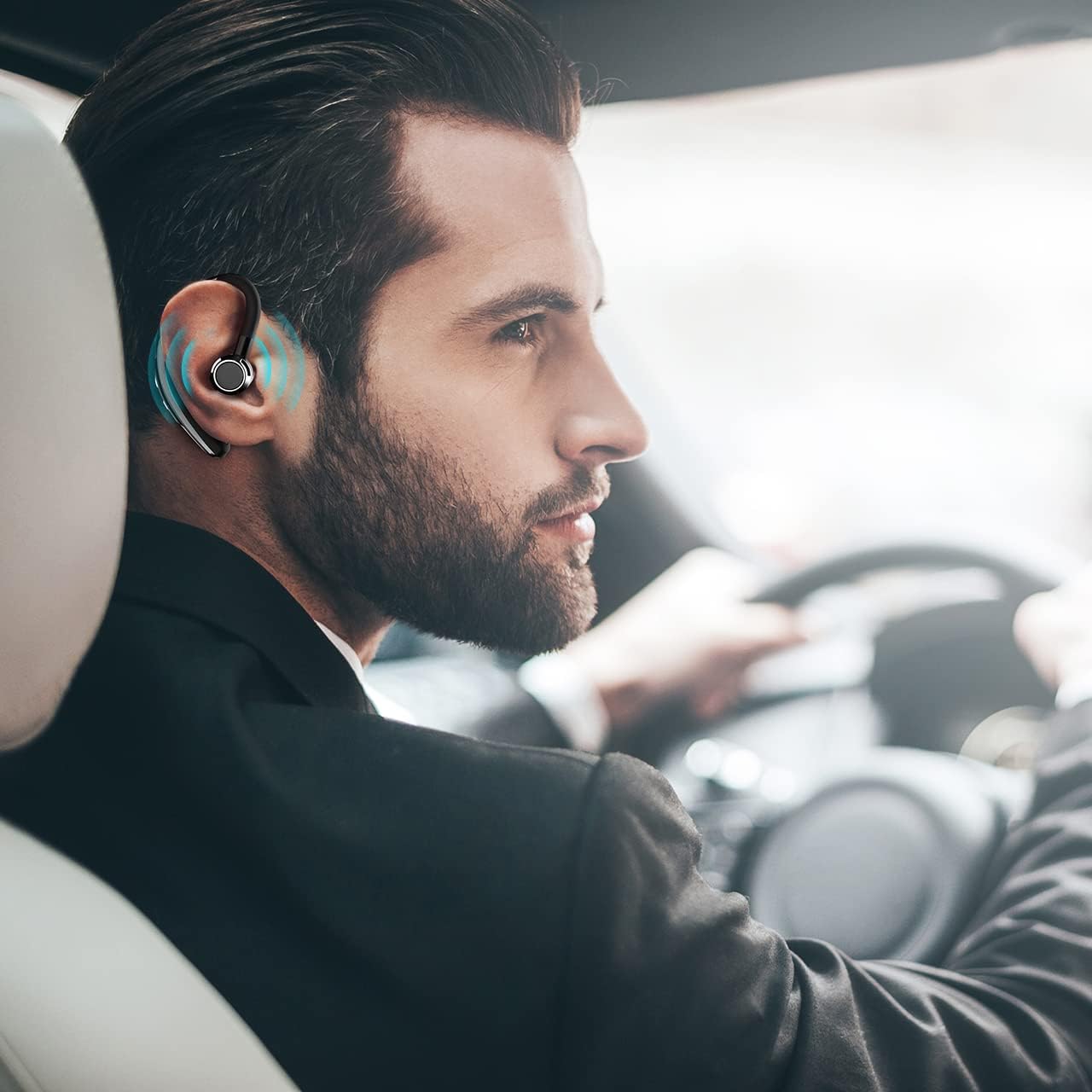 Thumbnail 5 de COSMUSIS Cuffie Bluetooth singola CVC 6.0 con cancellazione rumore e microfono, vivavoce business