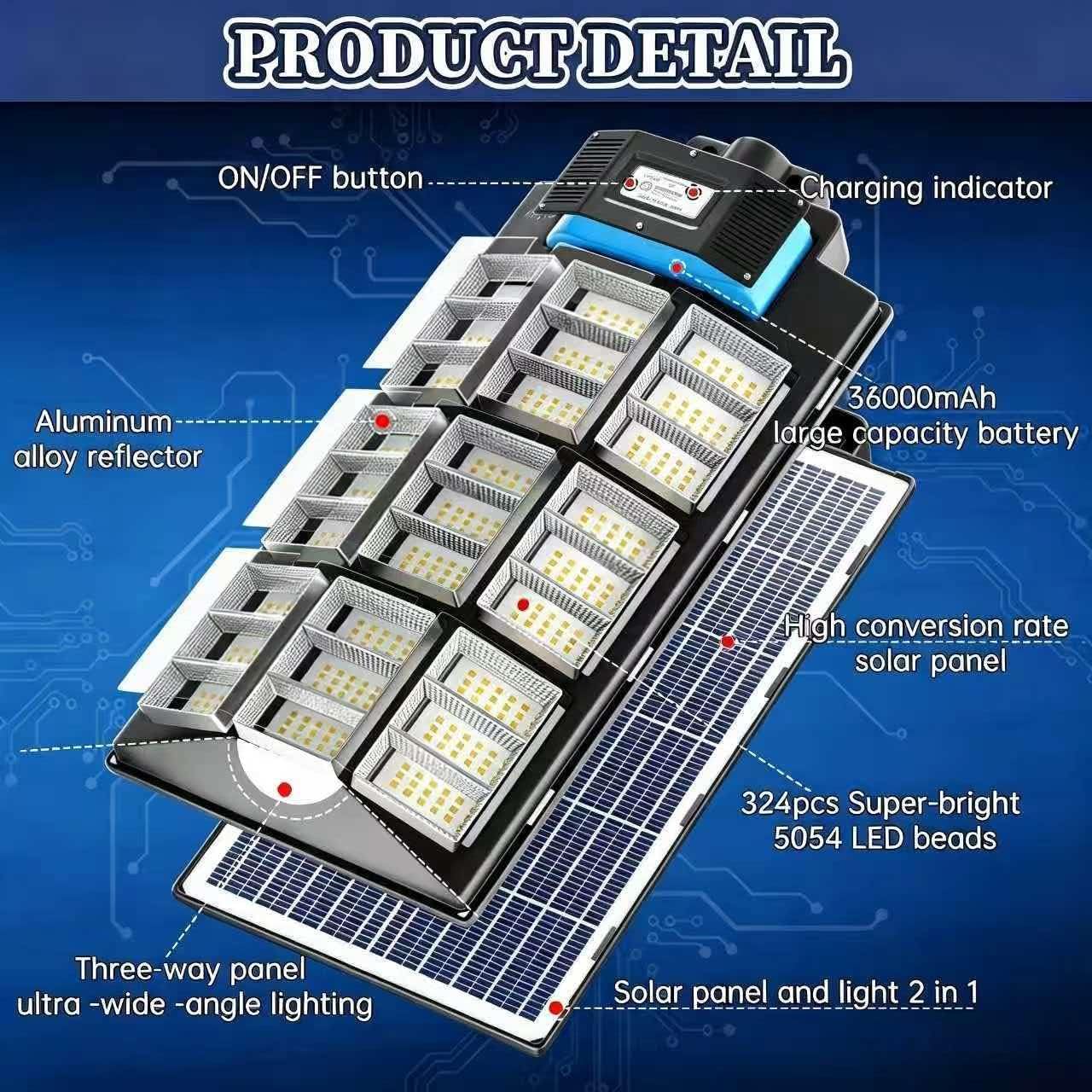 Detalle de Gefolly Solar Street Light SL-12000W