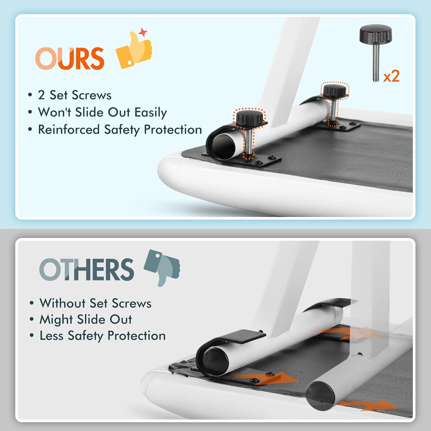 Thumbnail 3 de CAHAYA CY0257-1 X-Style Adjustable Keyboard Bench with Padded White Seat