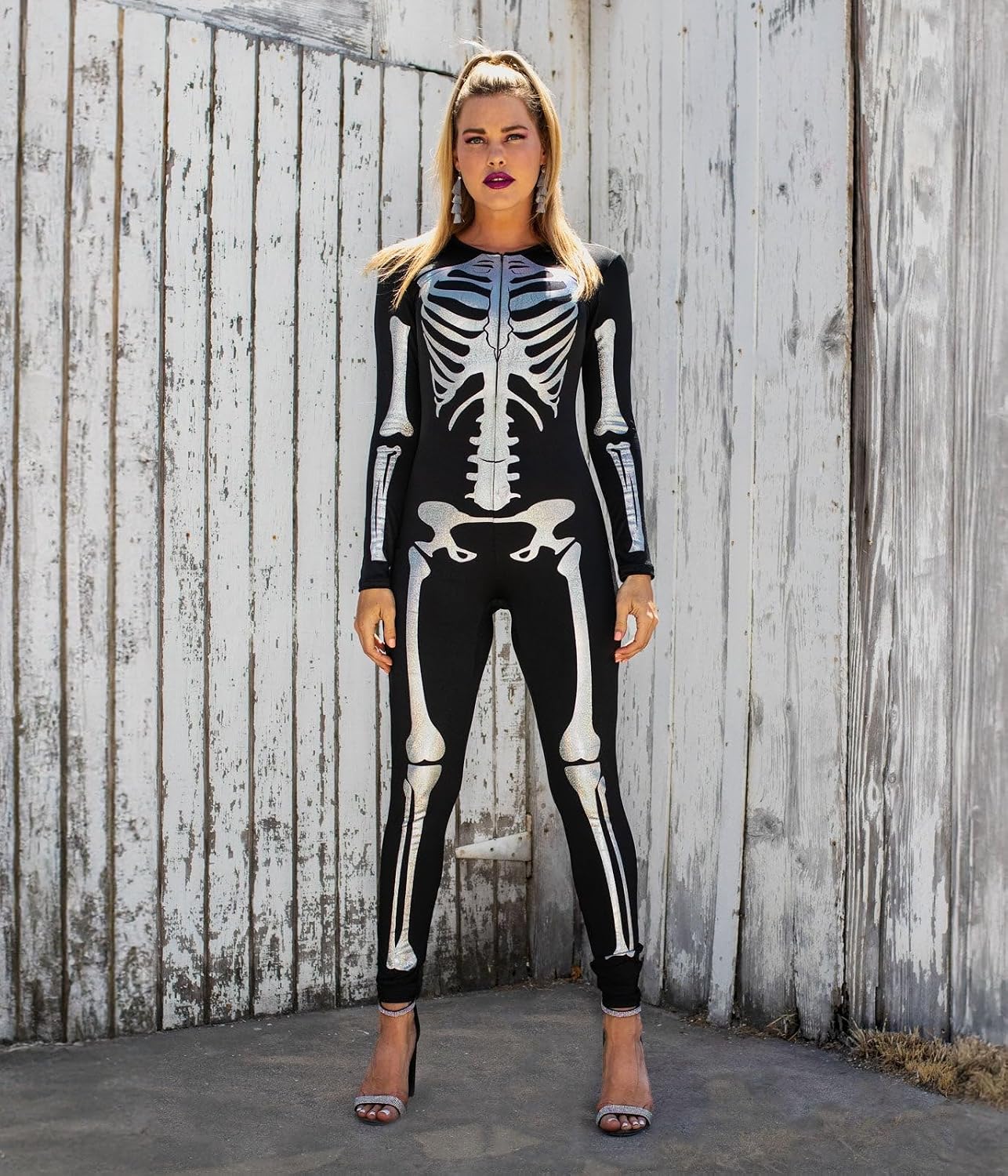 Detalle 1 de Tipsy Elves Skeleton Bodysuit, Polyester-Spandex
