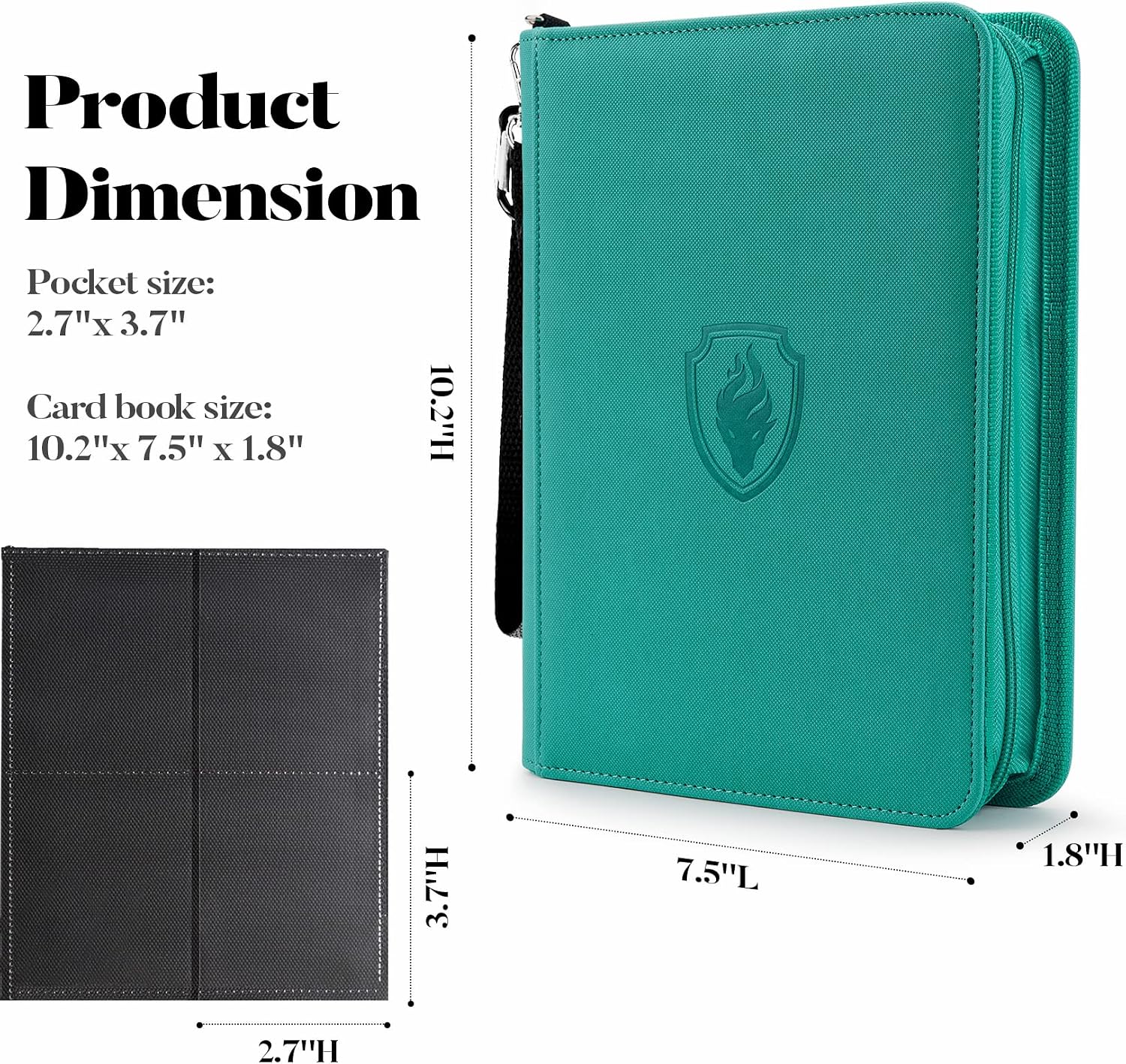 Thumbnail 5 de Fabmaker Premium 4 Pocket Zip Card Binder – Turquoise (320 Card Capacity)