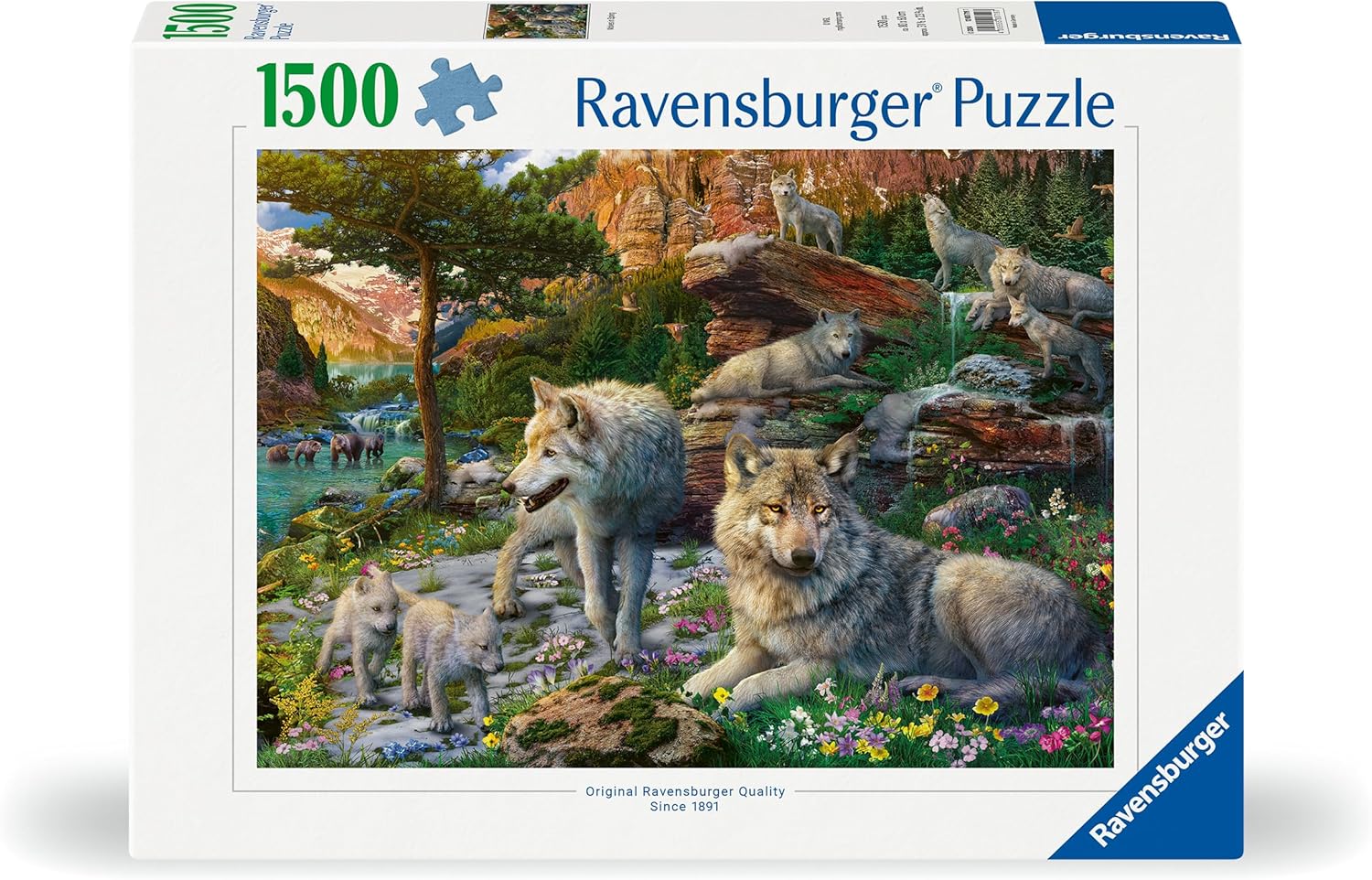 Thumbnail 1 de Ravensburger Puzzle 12000719 „Wolfsrudel im Frühlingserwachen“ – 1500 Teile für Erwachsene und Kinder ab 14 Jahren