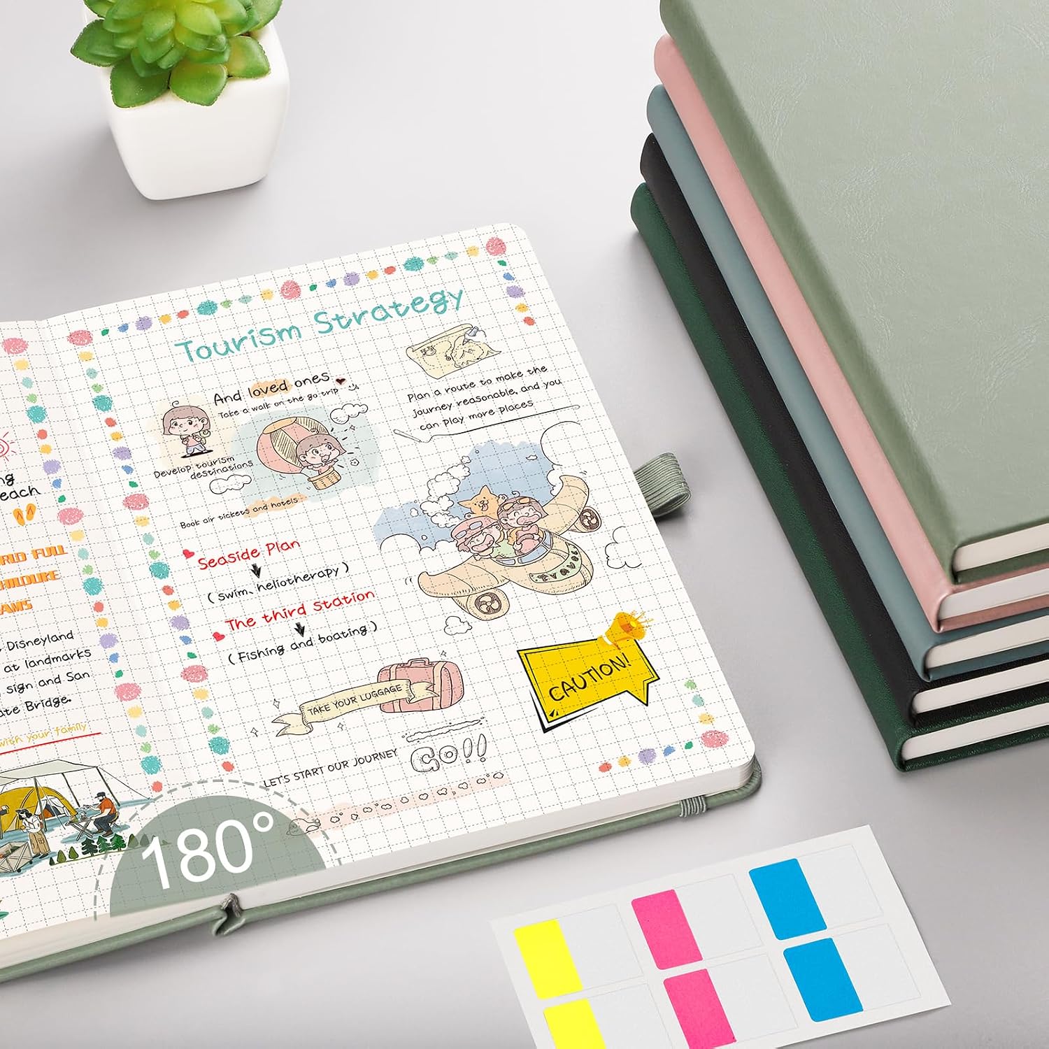 Detalle de EMSHOI A5 Hardcover Blank Notebook – 160 Pages, 120gsm, PU Leather