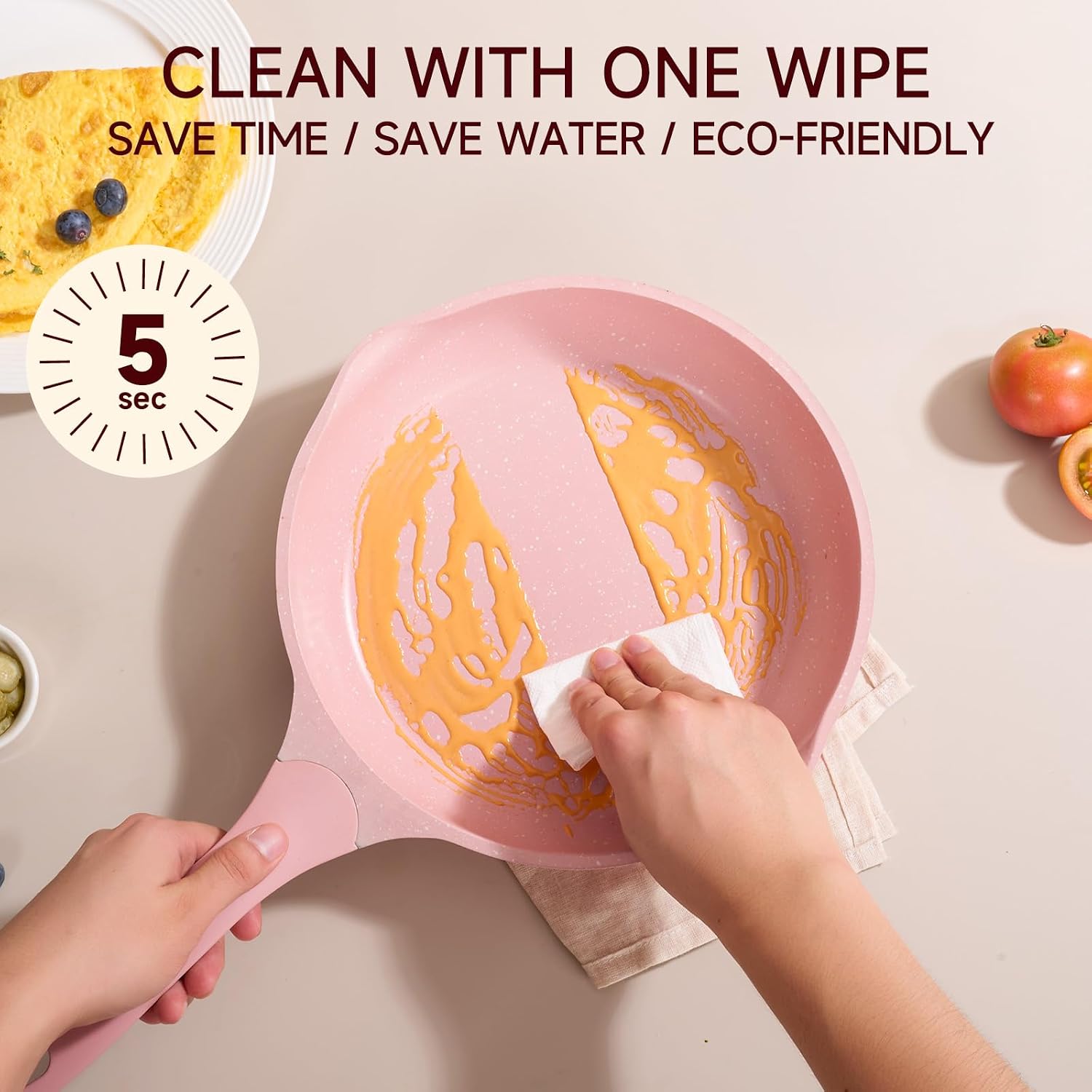 Detalle 2 de JEETEE Pink 23pc Nonstick Cookware Set