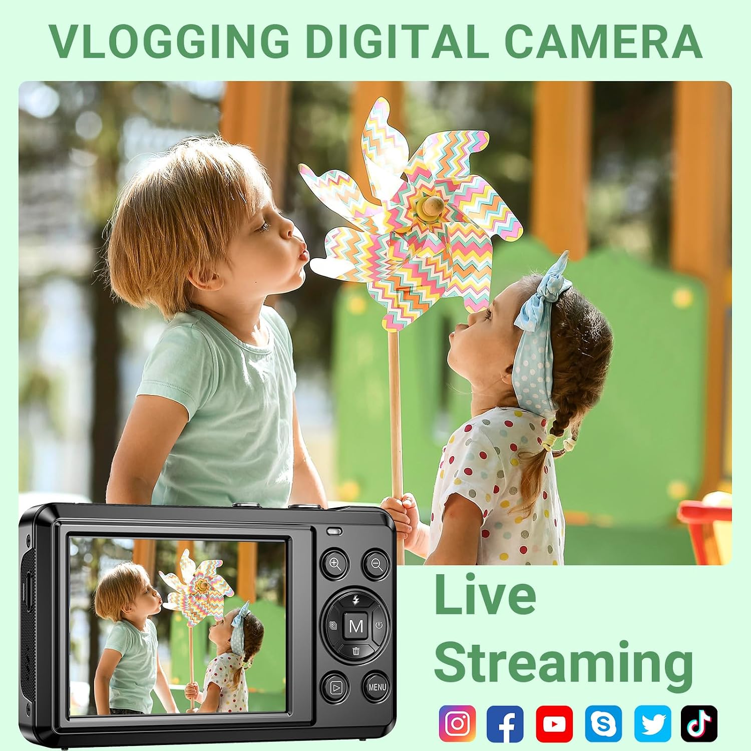 Detalle 2 de 4K 64MP Digitalkamera mit Mikro-SD-Karte – Tragbar, Autofokus, 16x Digitalzoom