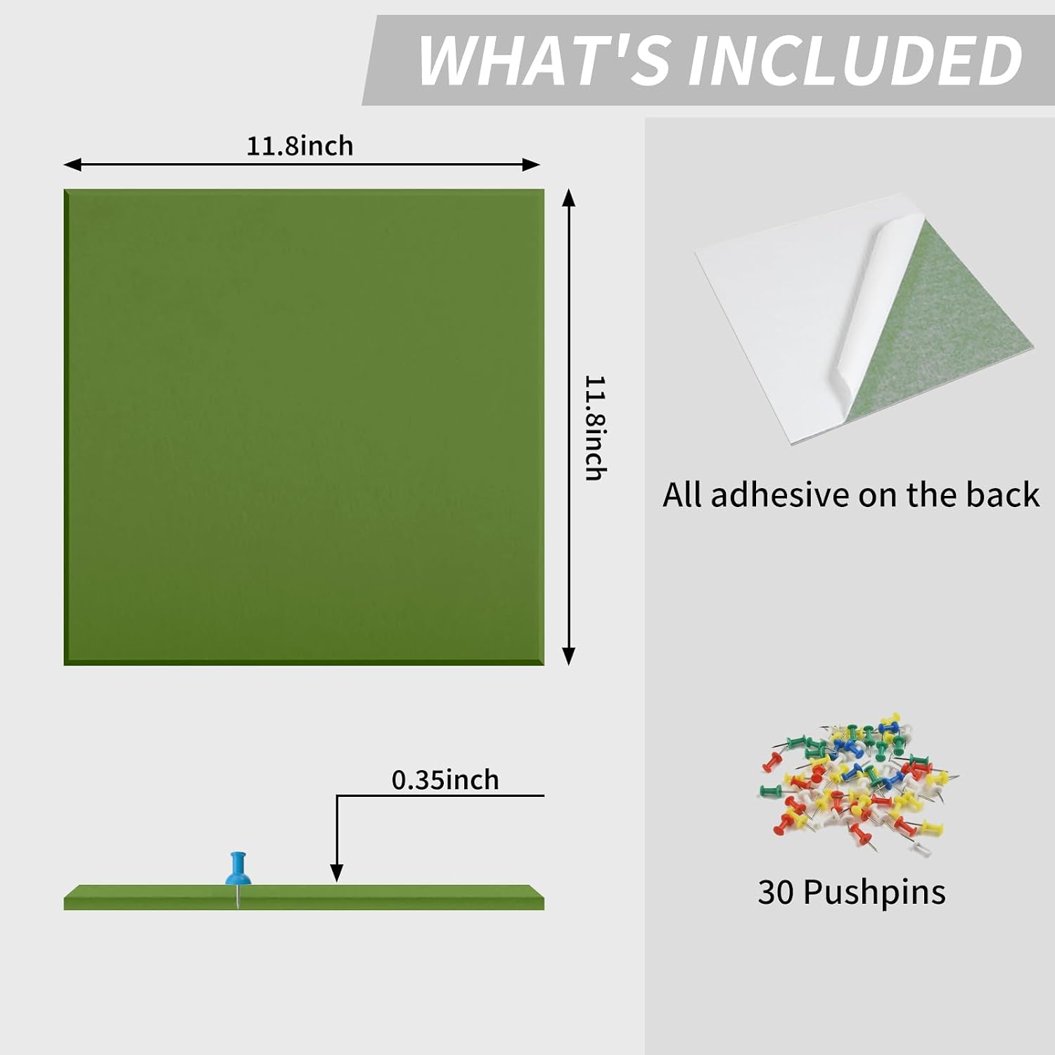 Thumbnail 4 de Felt Bulletin Board Tiles, 12-Pack