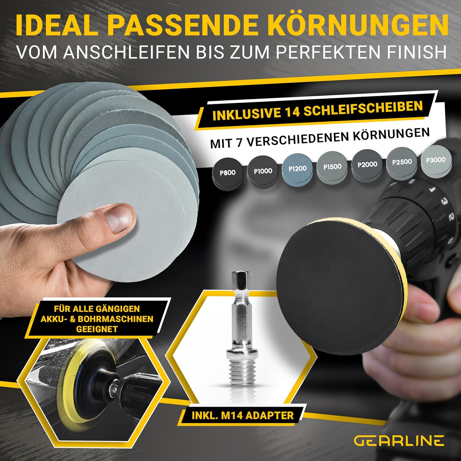 Thumbnail 4 de GEARLINE Scheinwerfer Aufbereitung Set 24 Teile
