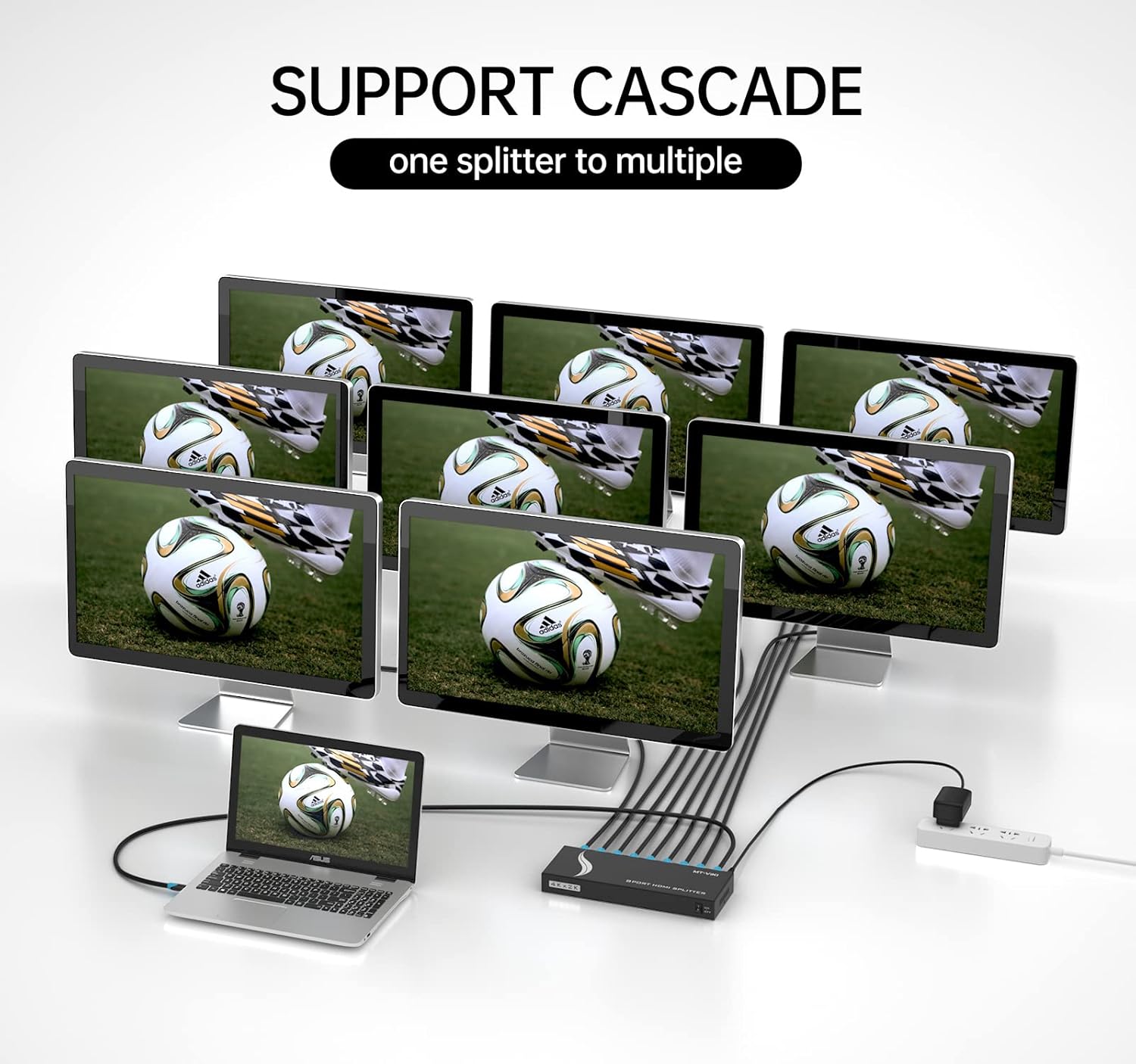 Thumbnail 2 de MT-VIKI HDMI Splitter 1 in 8 Out (Powered) — 8-Port HDMI Signal Duplicator for 4K@30Hz Displays