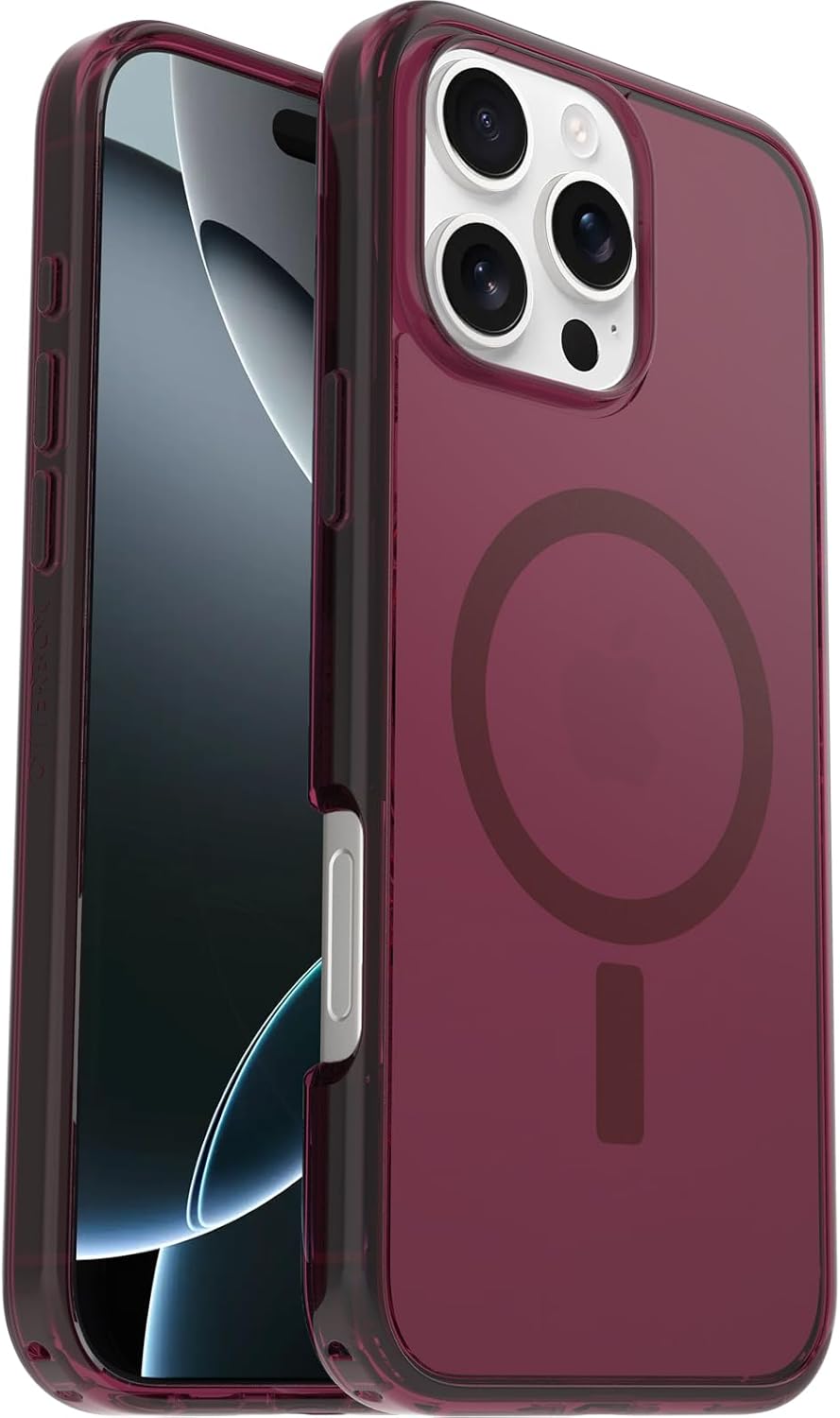 Detalle de OtterBox Symmetry Series Clear MagSafe pour iPhone 16 Pro Max – protection fine et compatible MagSafe