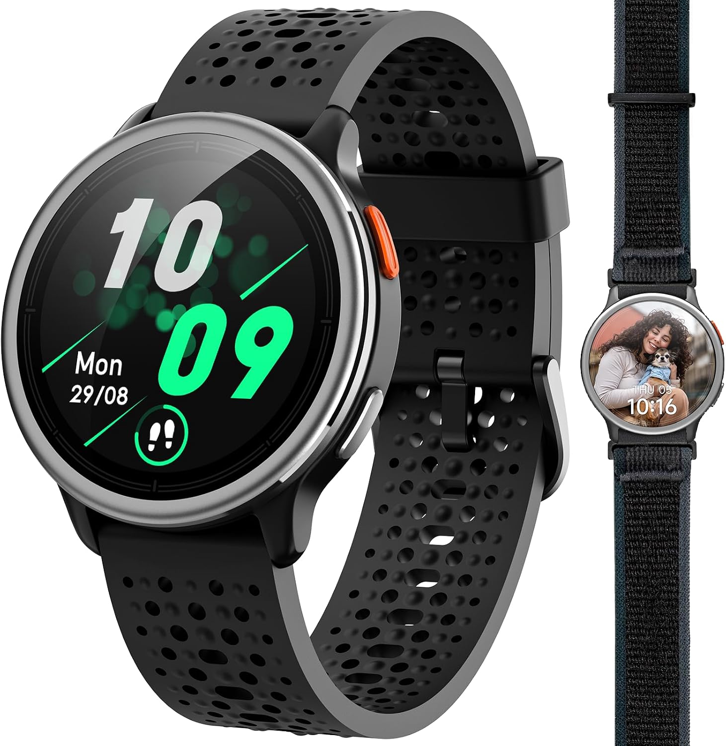 Detalle de Quican Smartwatch for Men & Women — 1.27" AMOLED, Bluetooth Calling & 120+ Sports