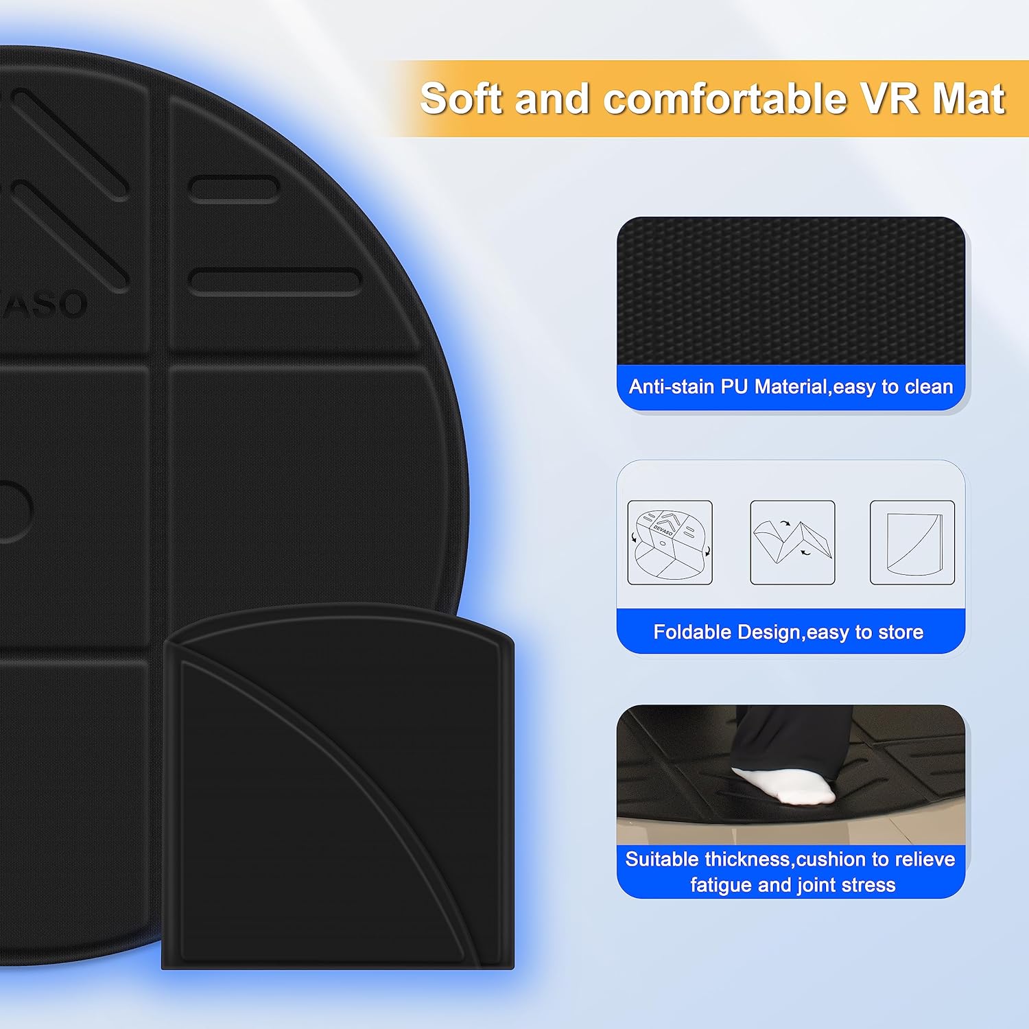 Detalle 2 de DEVASO Faltbare VR-Matte für Meta Quest 3 Runde Anti-Ermüdungs Matte