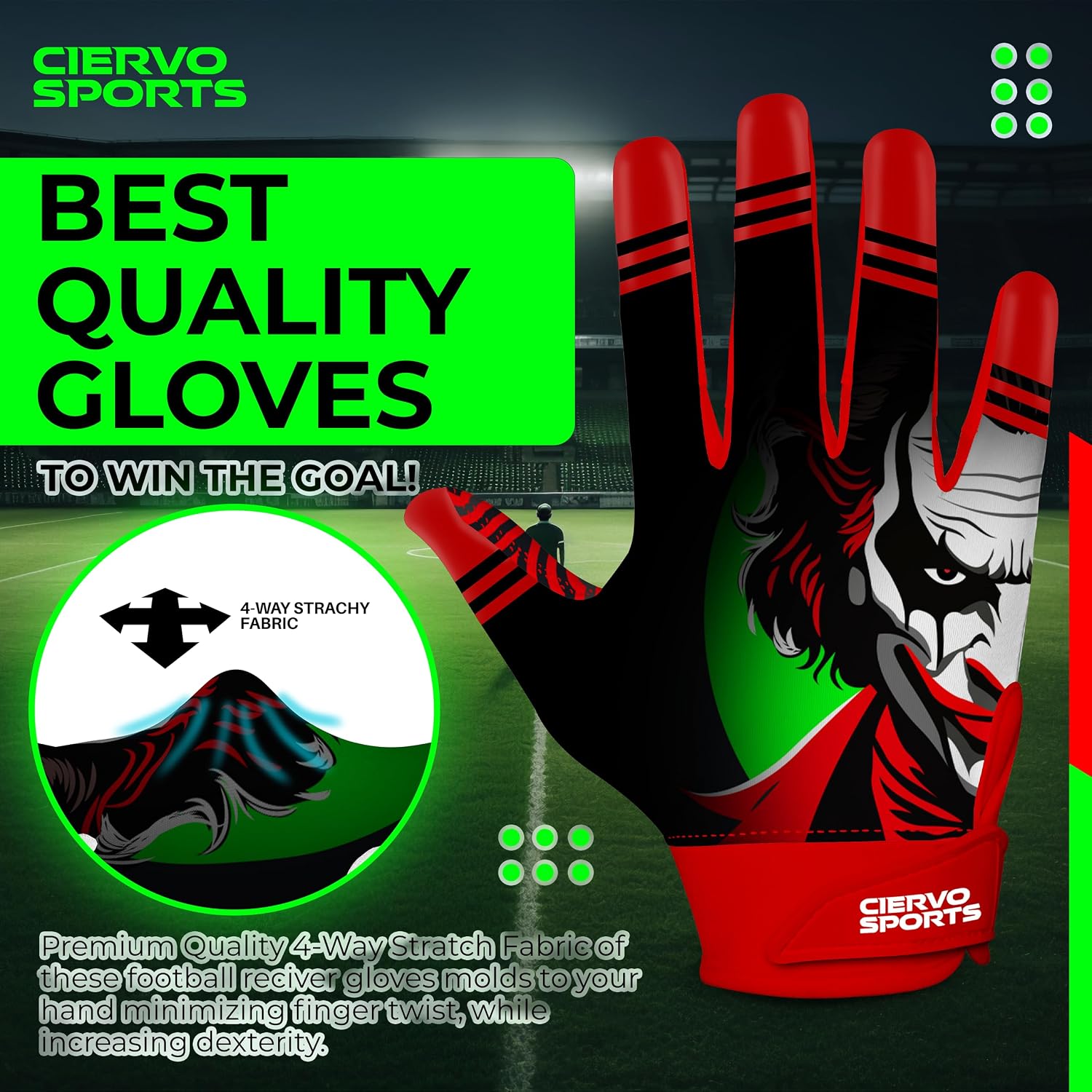 Thumbnail 2 de CIERVO SPORTS Youth Football Gloves, Silicone Palm