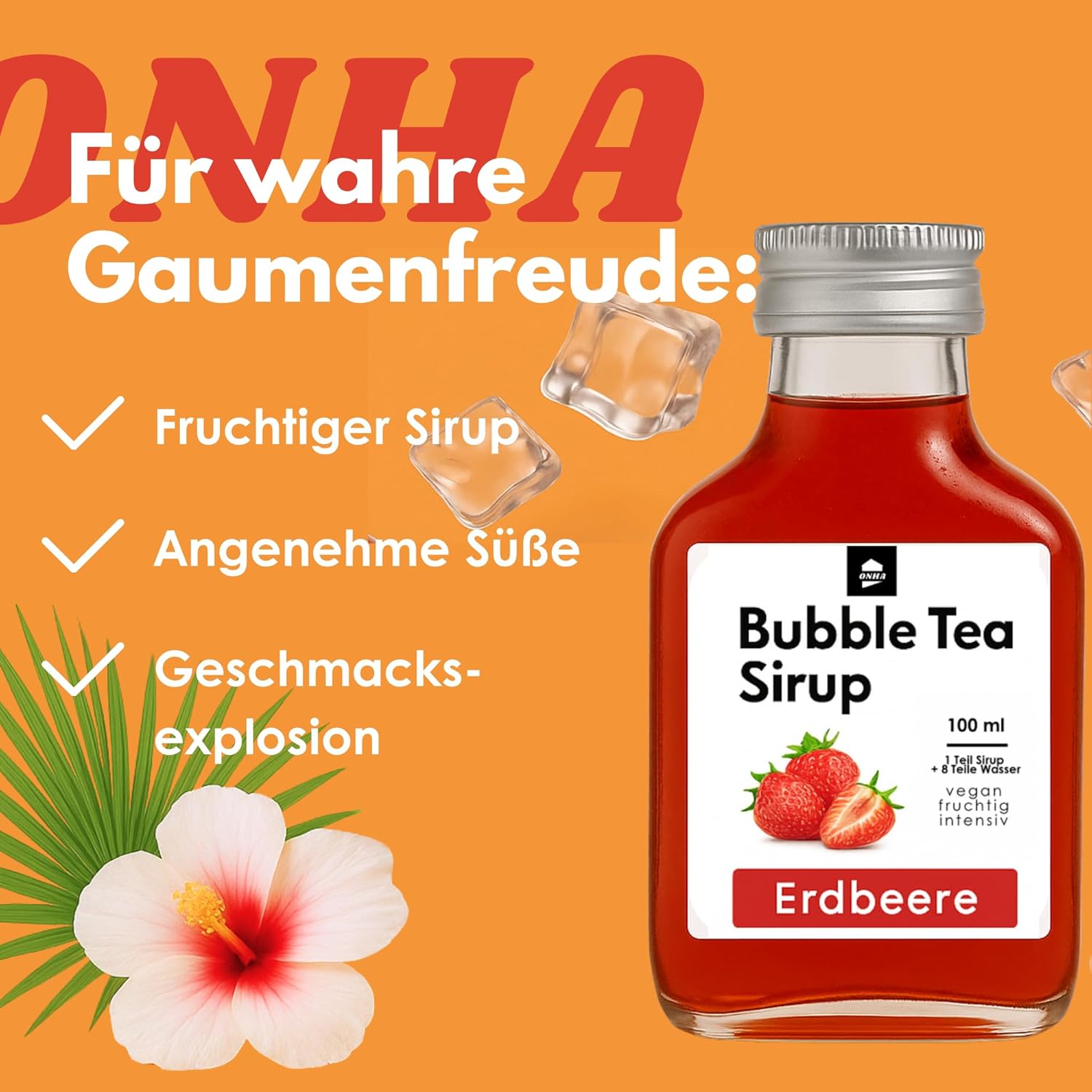 Thumbnail 2 de ONHA Bubble Tea Sirup (3er Pack) – Erdbeer, Apfel & Pfirsich für fruchtige Getränkezubereitungen