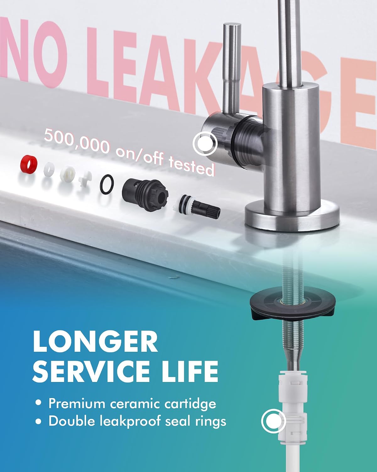 Thumbnail 3 de VFAUOSIT V0680BN Drinking Water Faucet, SUS304 Steel, 360° Swivel