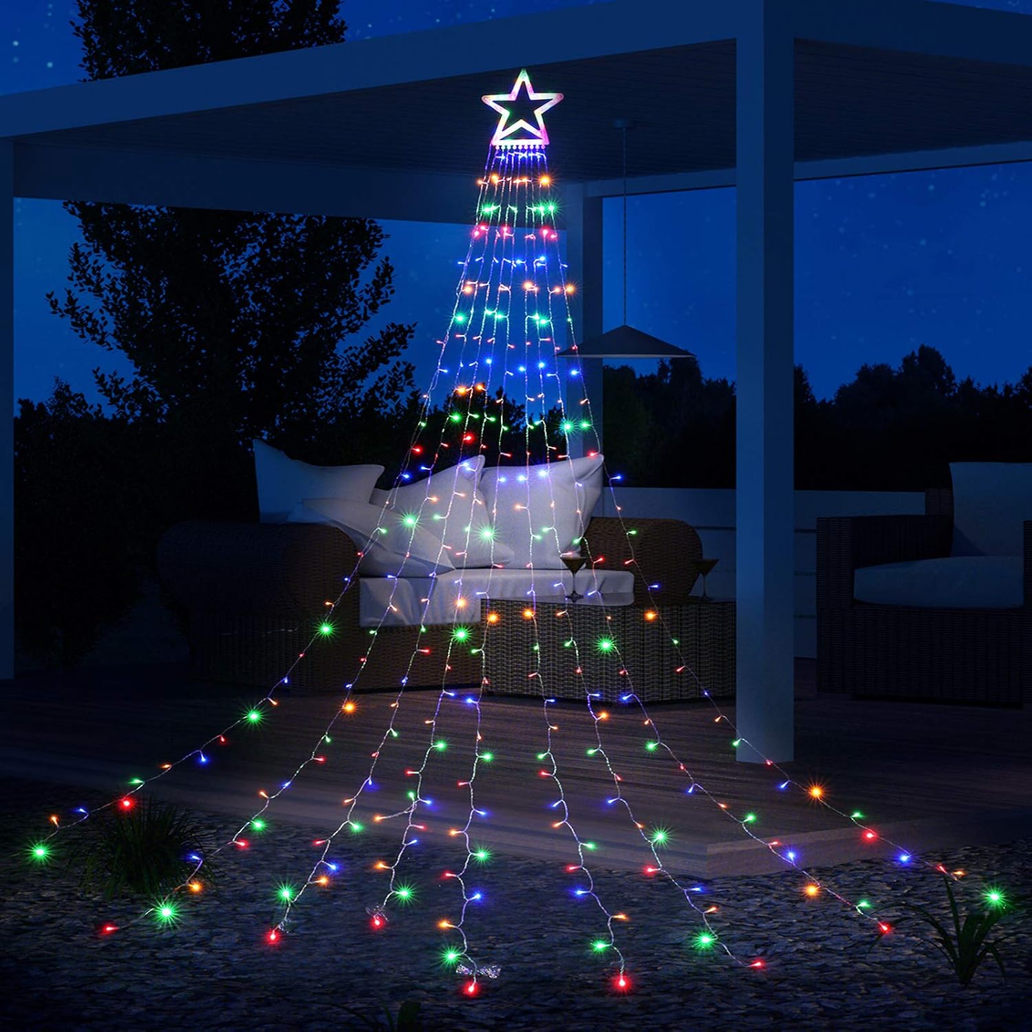 Detalle 2 de Toodour JT-EL/FC300V0200-C Christmas Star Lights, 317 LEDs, 8 Modes
