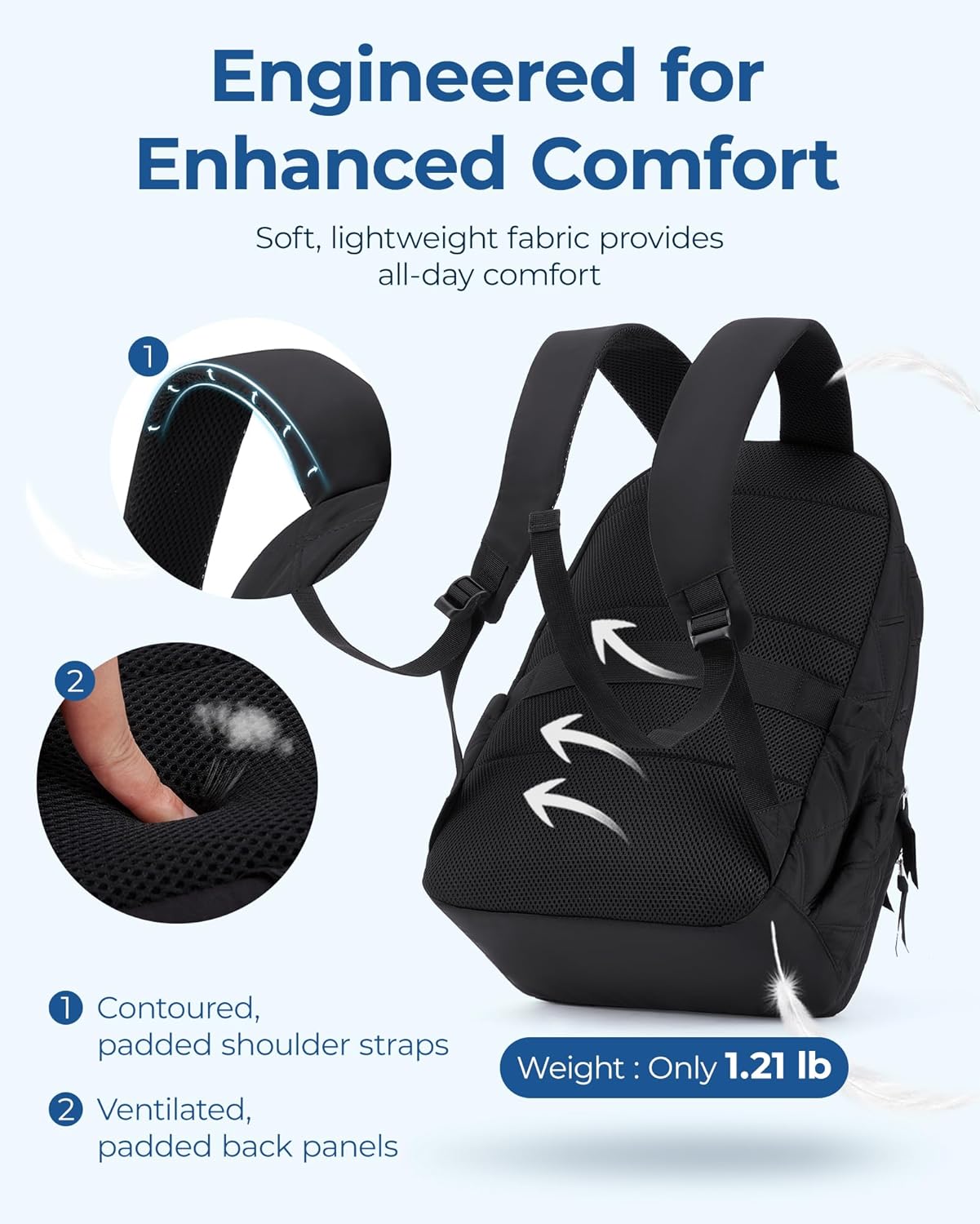 Thumbnail 5 de BAGSMART Travel Laptop Backpack 15.6" 💼
