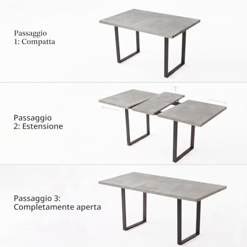 Thumbnail 4 de JIEXI Tavolo da pranzo allungabile [set da 5 pezzi]: tavolo estensibile con sedie in velluto nero