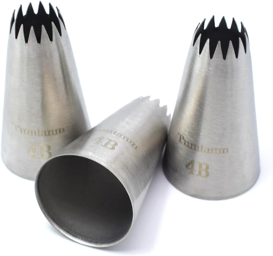 Thumbnail 4 de Tumtanm Piping Tips: 4B Large Stainless Steel Icing Tip Set (3 Pieces) for Cakes and Cupcakes