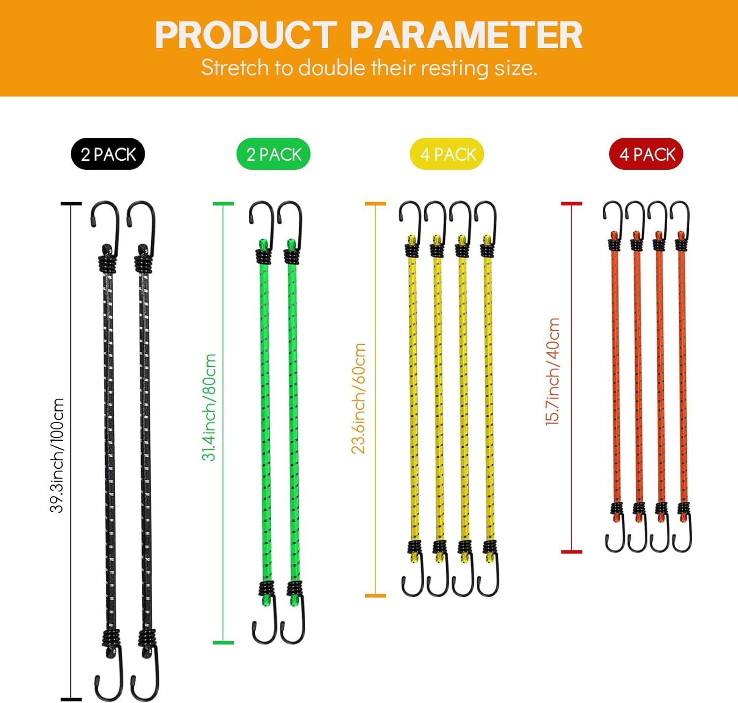 Thumbnail 1 de Jsdoin Bungee Cords 12-Pack Heavy Duty