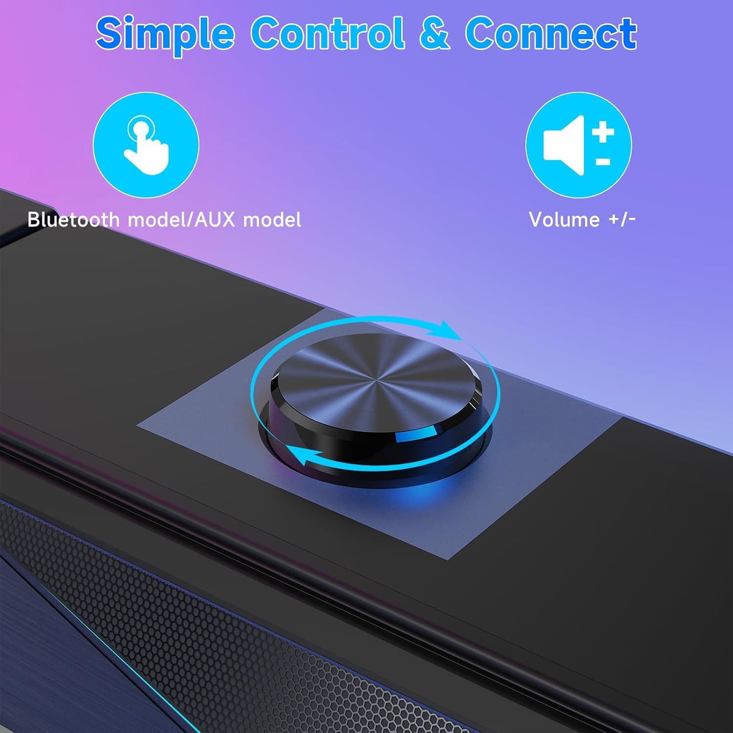 Detalle 1 de AOC Splitx Detachable Computer Speakers, Bluetooth 5.3, 10W RGB
