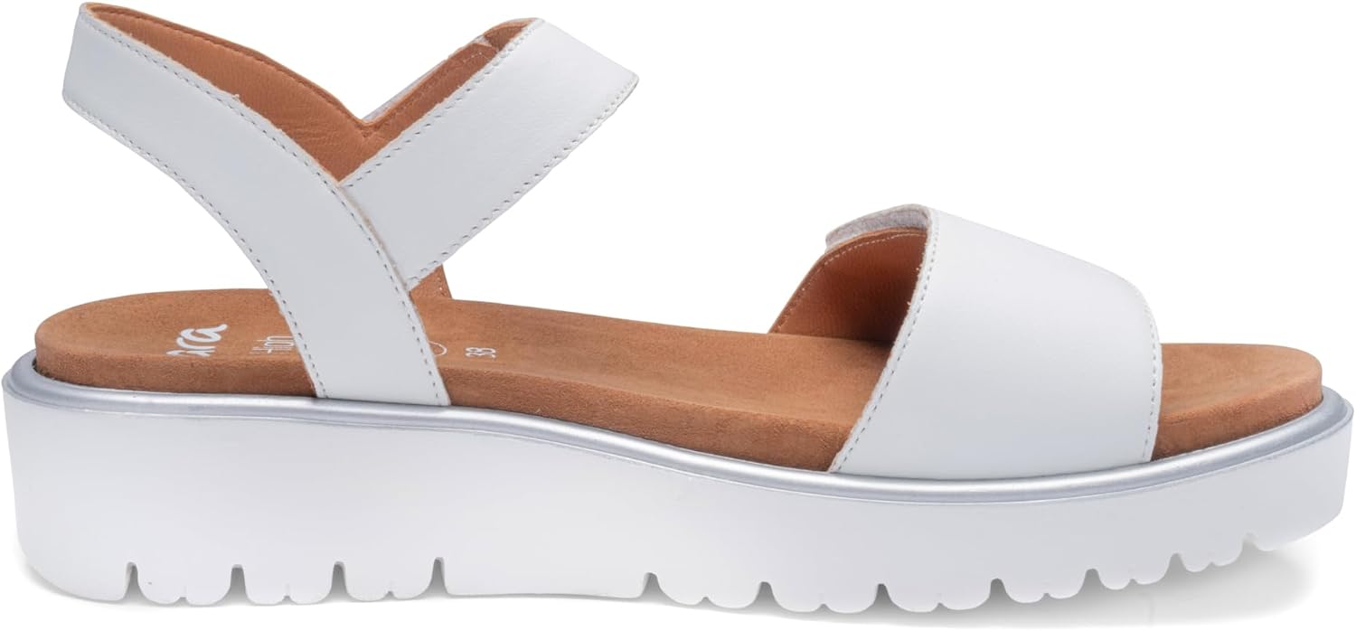 Detalle de ARA Damen Sandalette Bilbao schwarz – Lederkomfort mit Klettverschluss