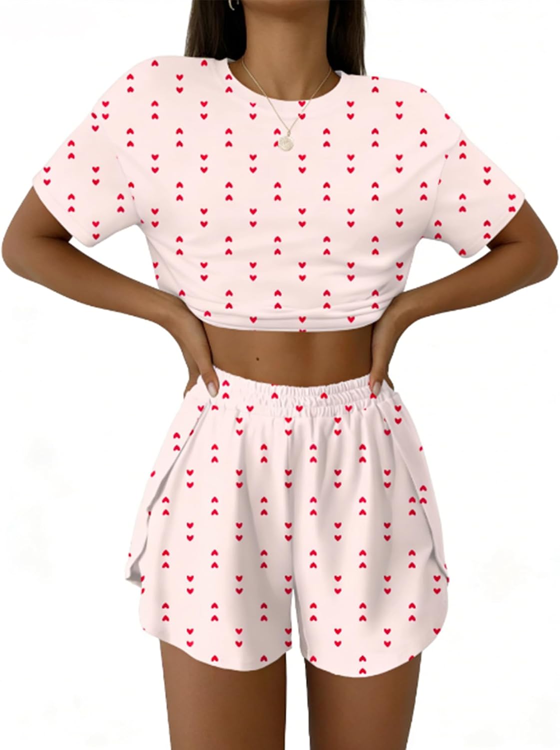 Detalle de IECCP Damen Kurz-Pyjama Set für Sommer