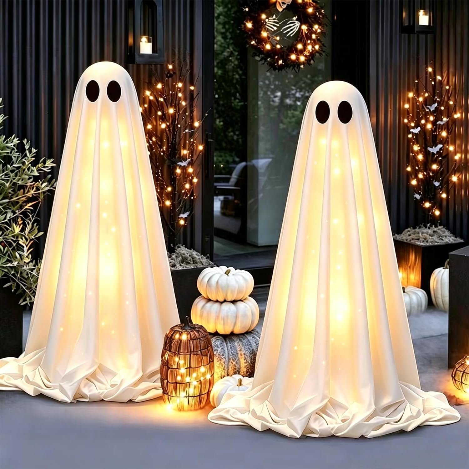 Detalle de Light-Up Halloween Ghost Decorations, 2-Pack