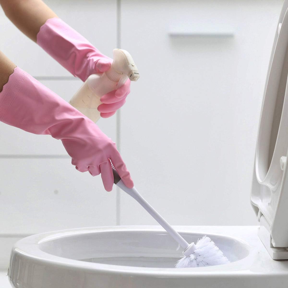 Detalle 2 de HSL Household Cleaning Gloves (2 Pairs) – Latex-Free, PVC, Cotton-Lined, Waterproof, Non-Slip, Medium