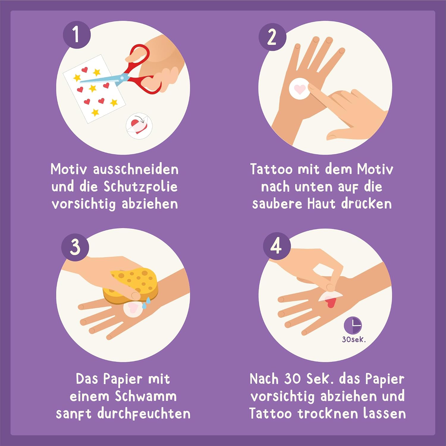 Detalle 2 de Famifidus 120 hautfreundliche Kindertattoos – Tattoo Kinder für Halloween, vegan & in Deutschland hergestellt