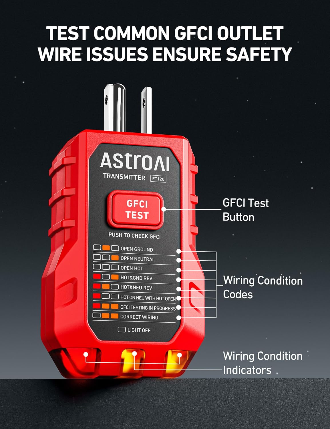Thumbnail 2 de AstroAI Circuit Breaker Finder with GFCI Outlet Tester