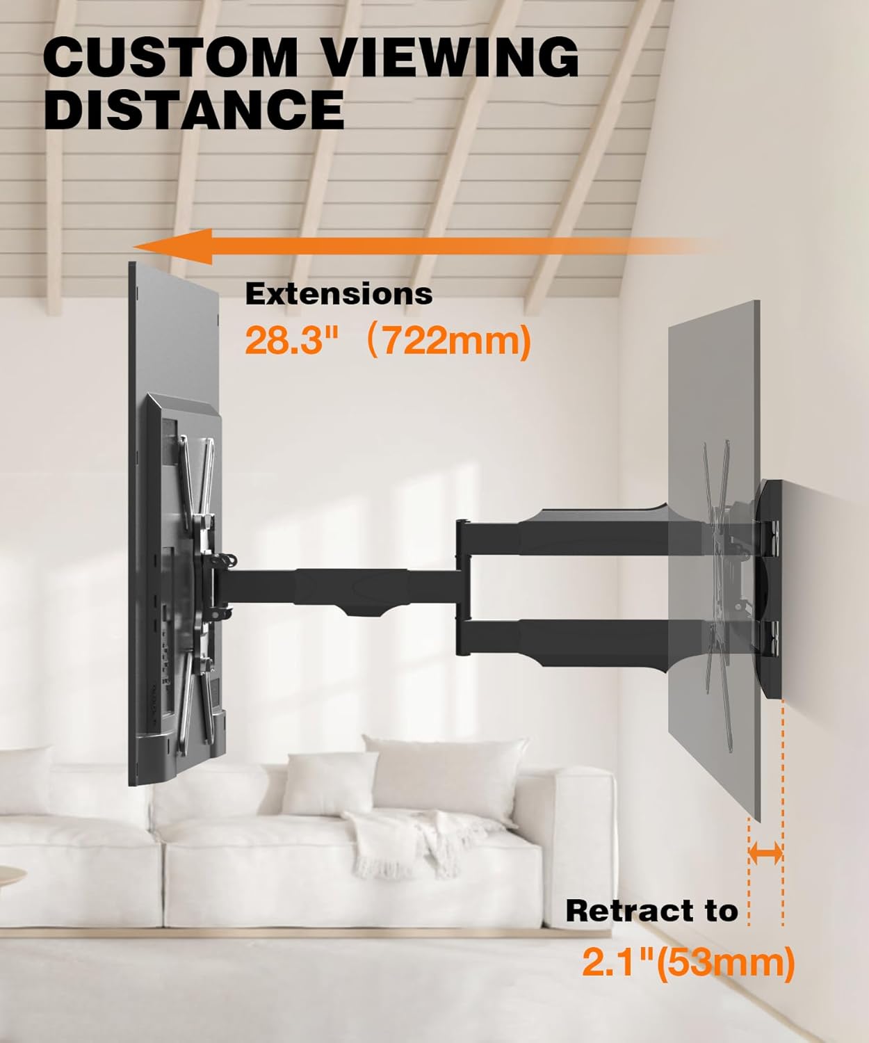 Detalle 2 de Soporte Pared TV 32–65 pulgadas Brazo 720 mm Inclinable Giratorio