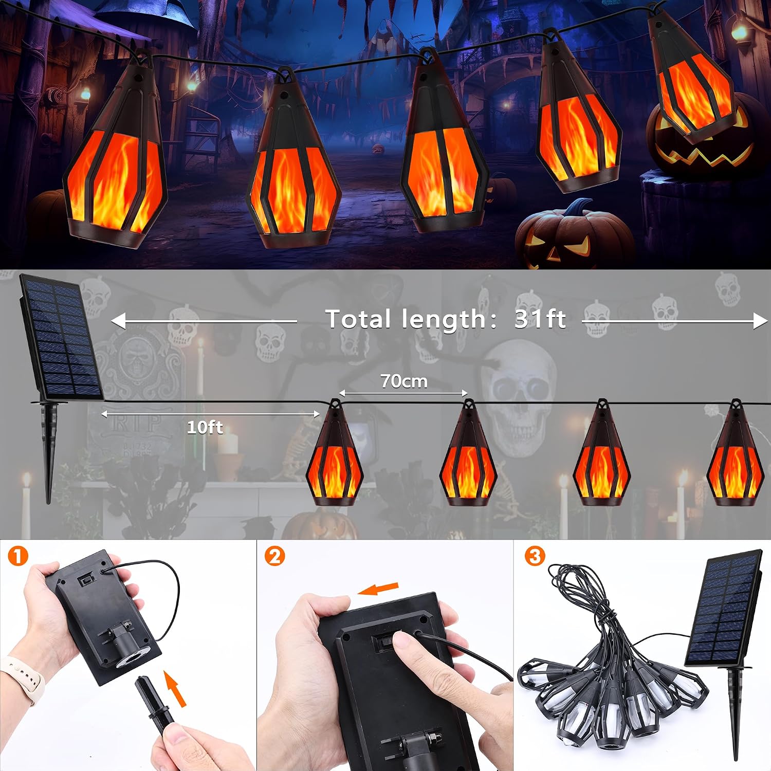 Thumbnail 4 de Solar String Lights, 21-Foot Lighted Length