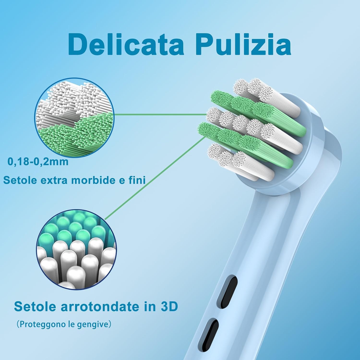 Detalle 2 de OddeKey Testine Oral B 8 pezzi 🪥