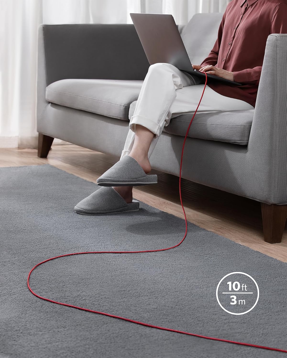 Detalle de Anker USB C Cable 100W 10ft 2-pack