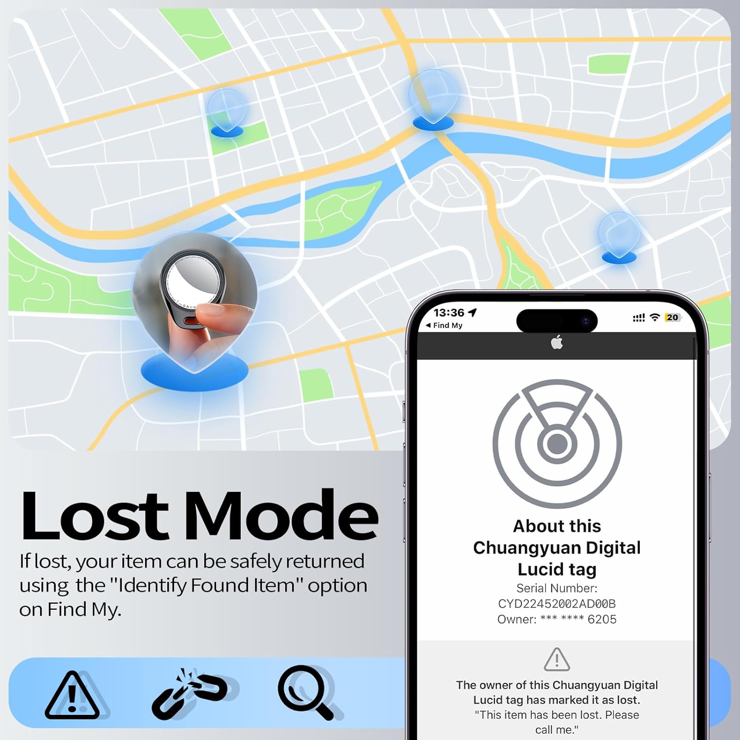Thumbnail 5 de Tukio® Air Tags Traceur Lot de 4 – Localisateurs d’Objets compatibles Apple Find My (iOS)
