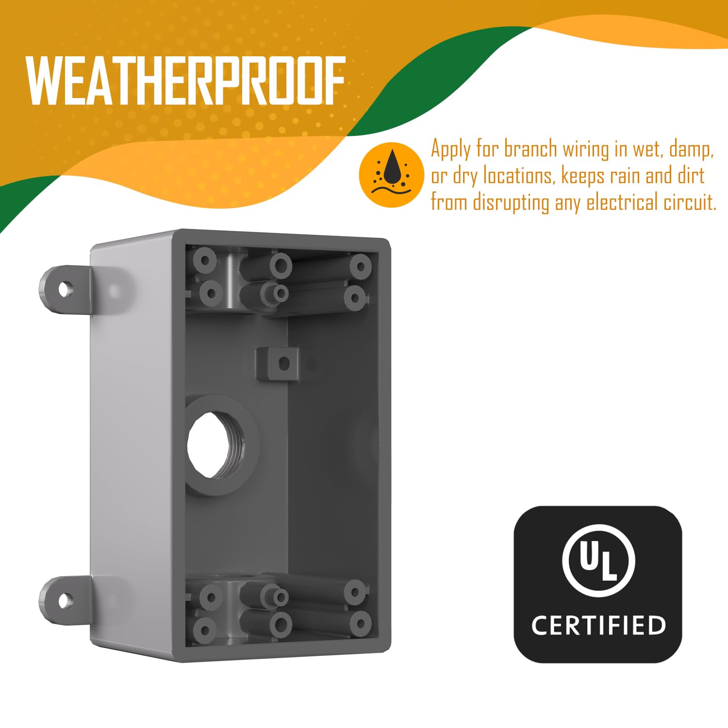 Detalle 2 de JC-LGL dc6d323f-39a2-49c1-8b98-da547eb9146a 1-Gang Weatherproof Outlet Box