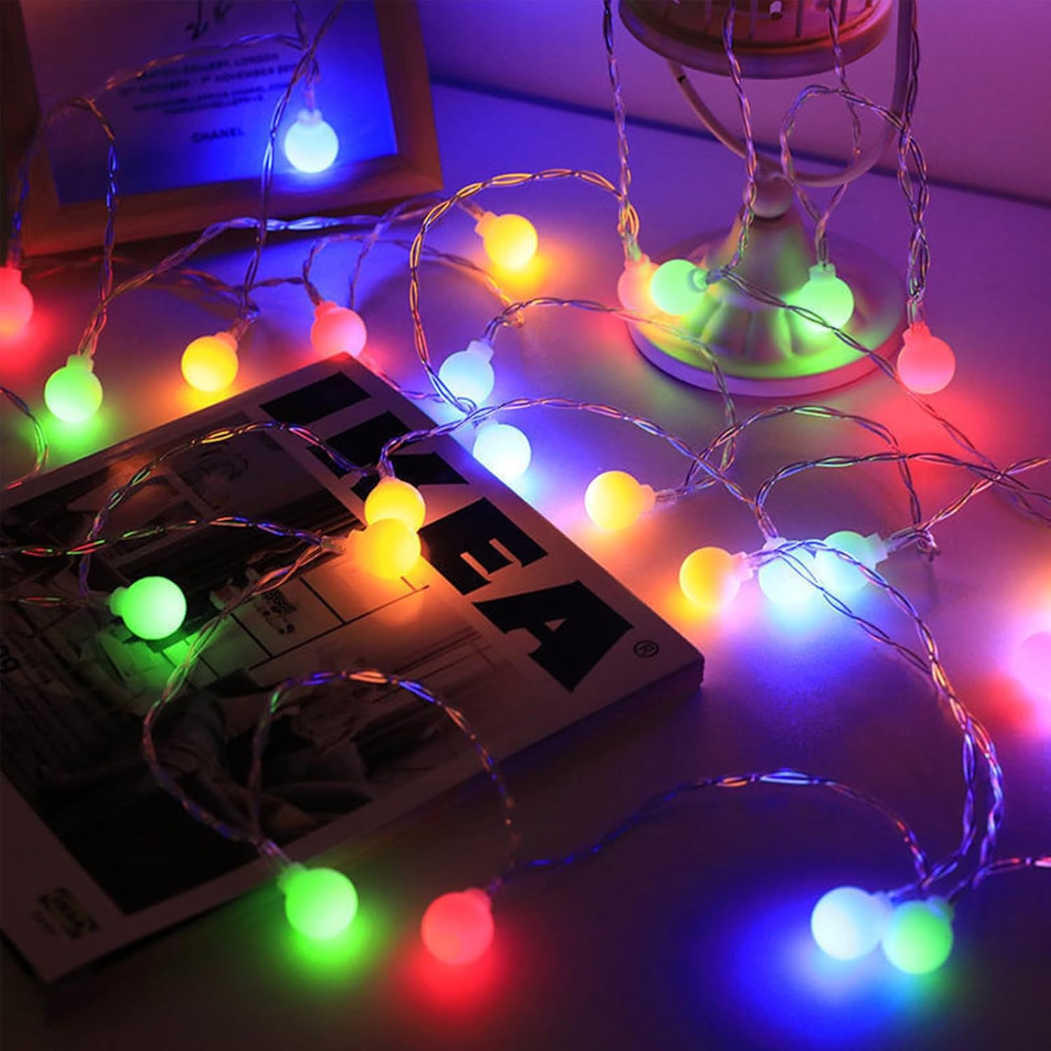 Thumbnail 3 de ENLACE LED Kugel-Lichterkette 4 m, 40 bunte LEDs – batteriebetrieben