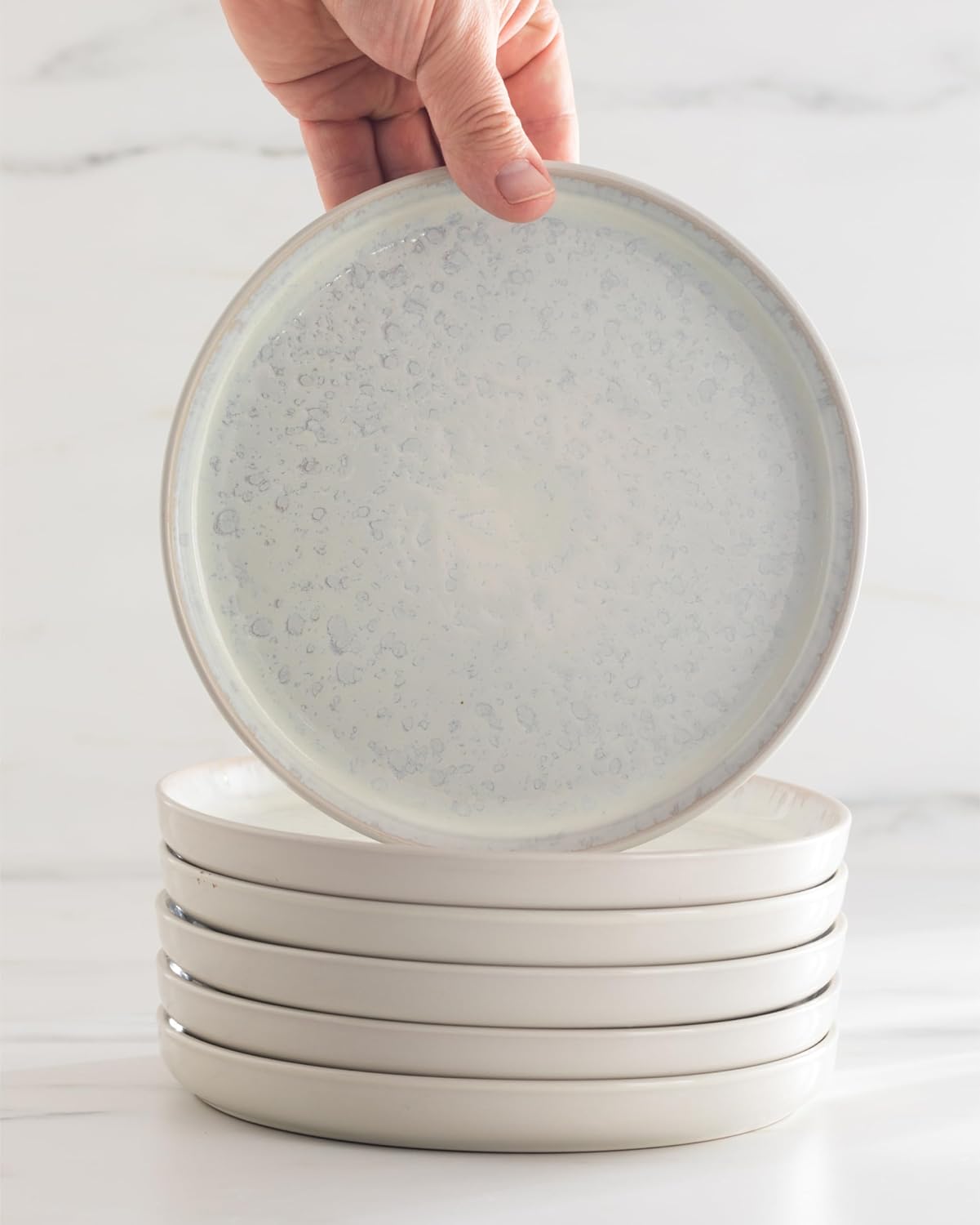 Thumbnail 6 de 12 Piece Stoneware Dinnerware Set for 4 - Handmade Reactive Glaze in Light Beige