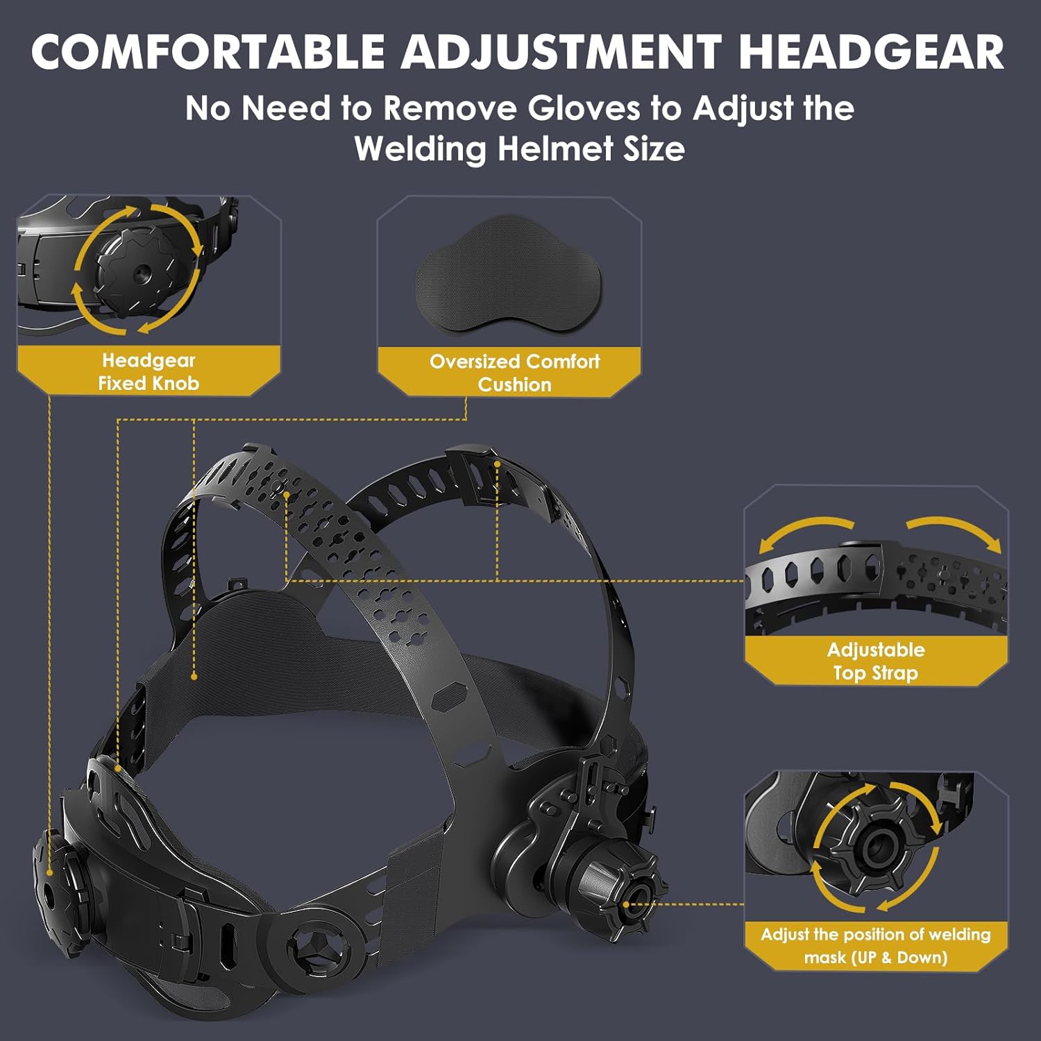 Thumbnail 3 de MIGVAN Auto-Darkening Welding Helmet (True Color), Large Viewing, Solar/Rechargeable Battery Powered