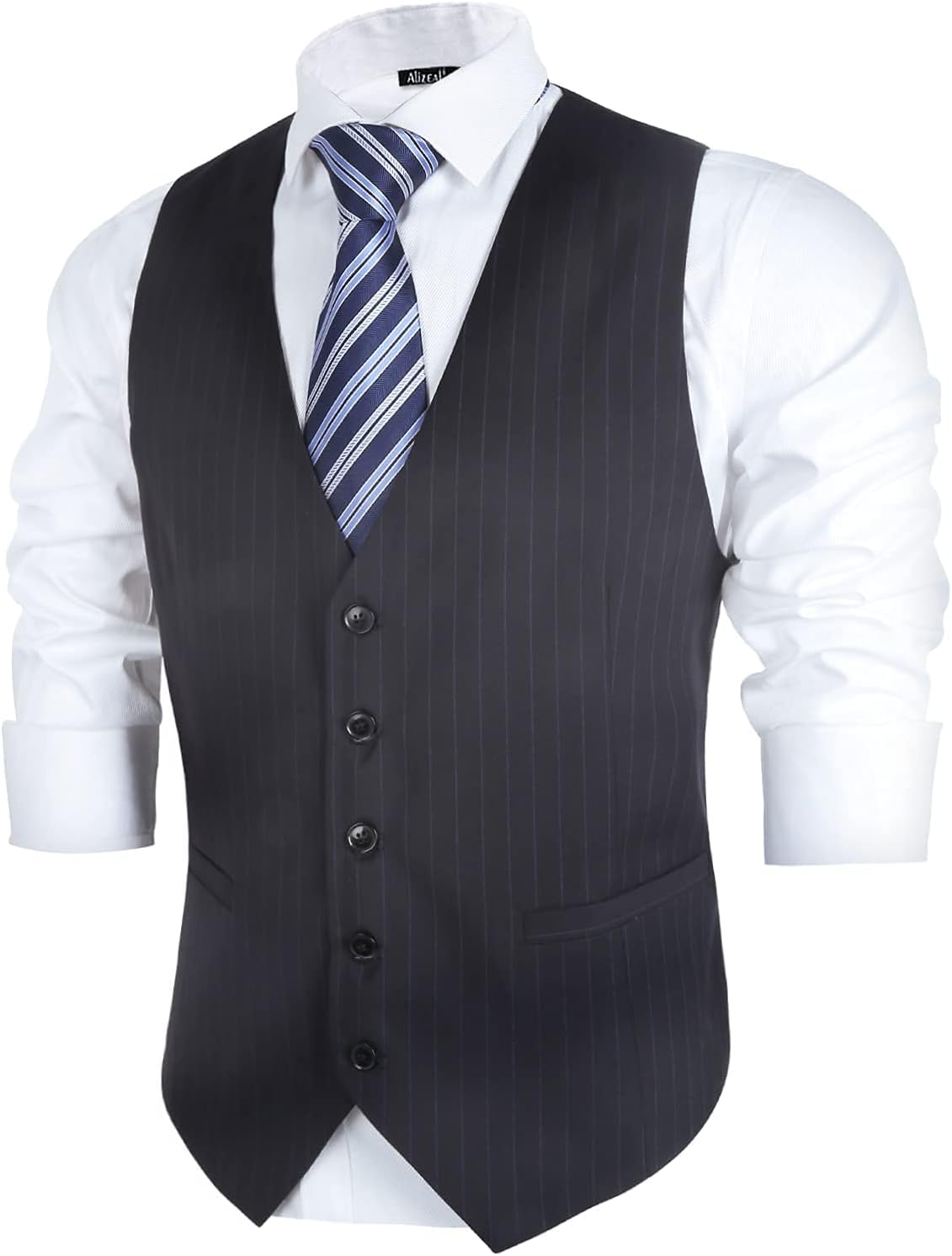 Thumbnail 6 de Alizeal Pinstripe Waistcoat 5‑Button