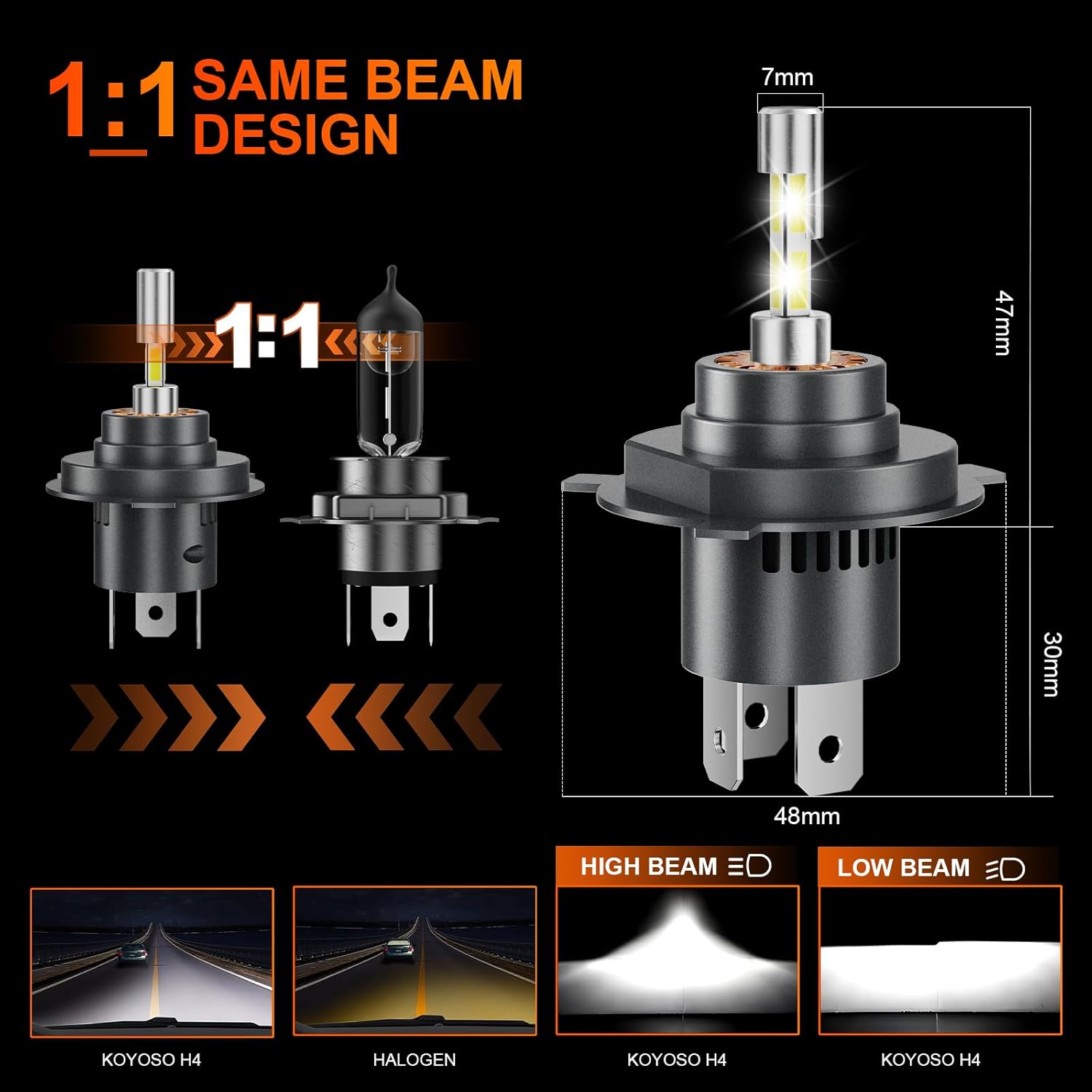 Thumbnail 2 de KOYOSO H4 100W Lampadine LED 20000LM