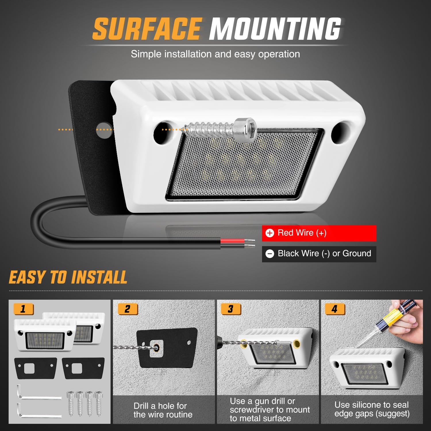 Detalle 2 de Nilight RV Exterior Light 15W Flood Beam