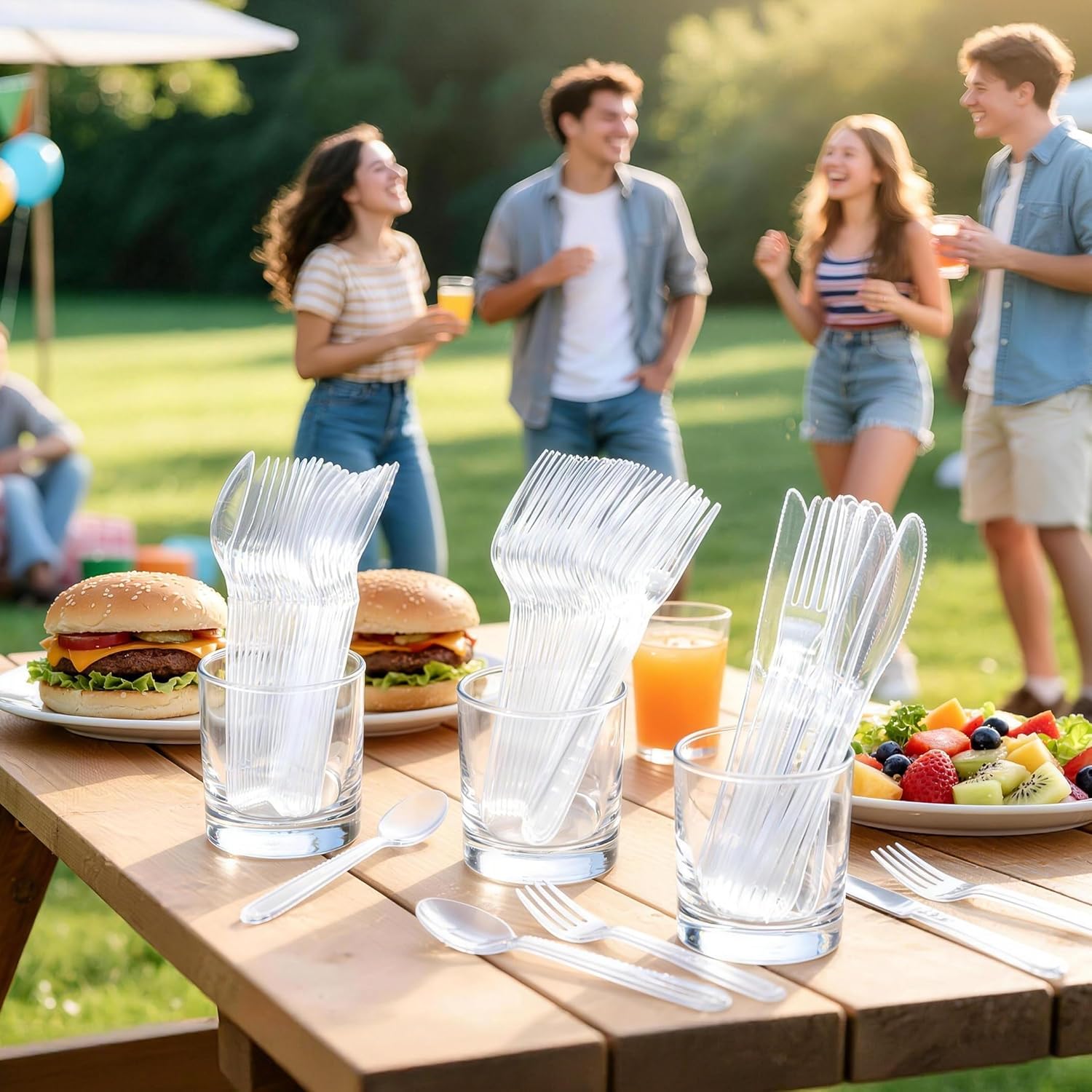 Thumbnail 5 de BYSNOW 360-Count Extra Heavy-Duty Plastic Silverware (BPA-Free, Heat-Resistant) for Parties & Everyday Use