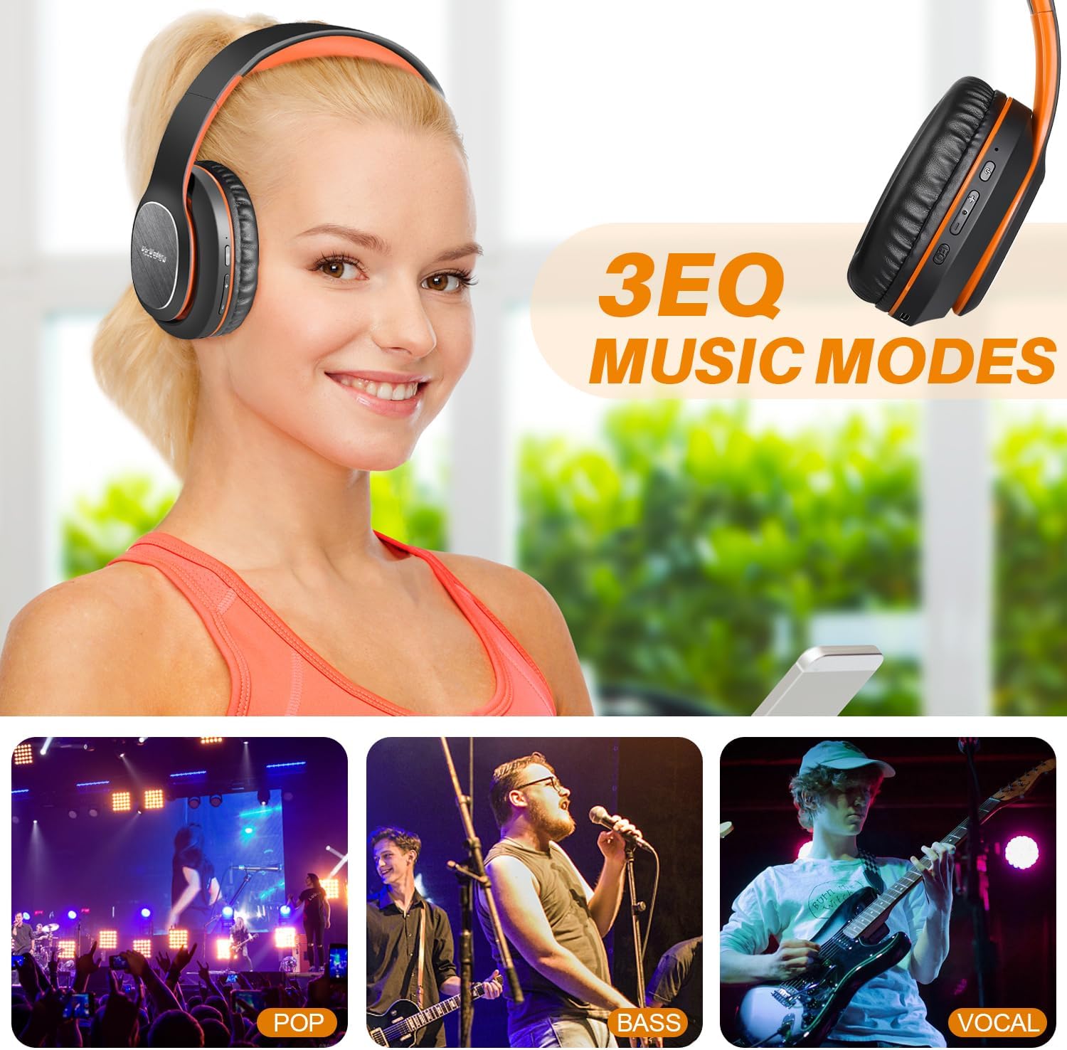Thumbnail 2 de WorWoder W-915 wireless headphones, 80 hours