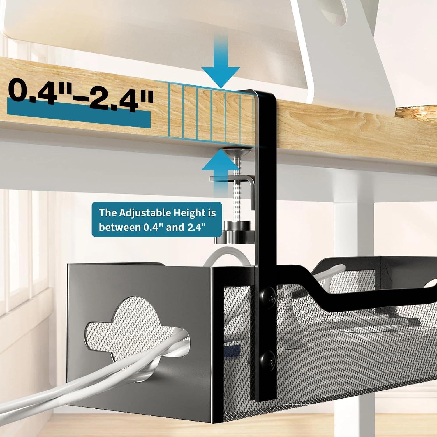Detalle de Litwaro Under Desk Cable Tray 15 lb