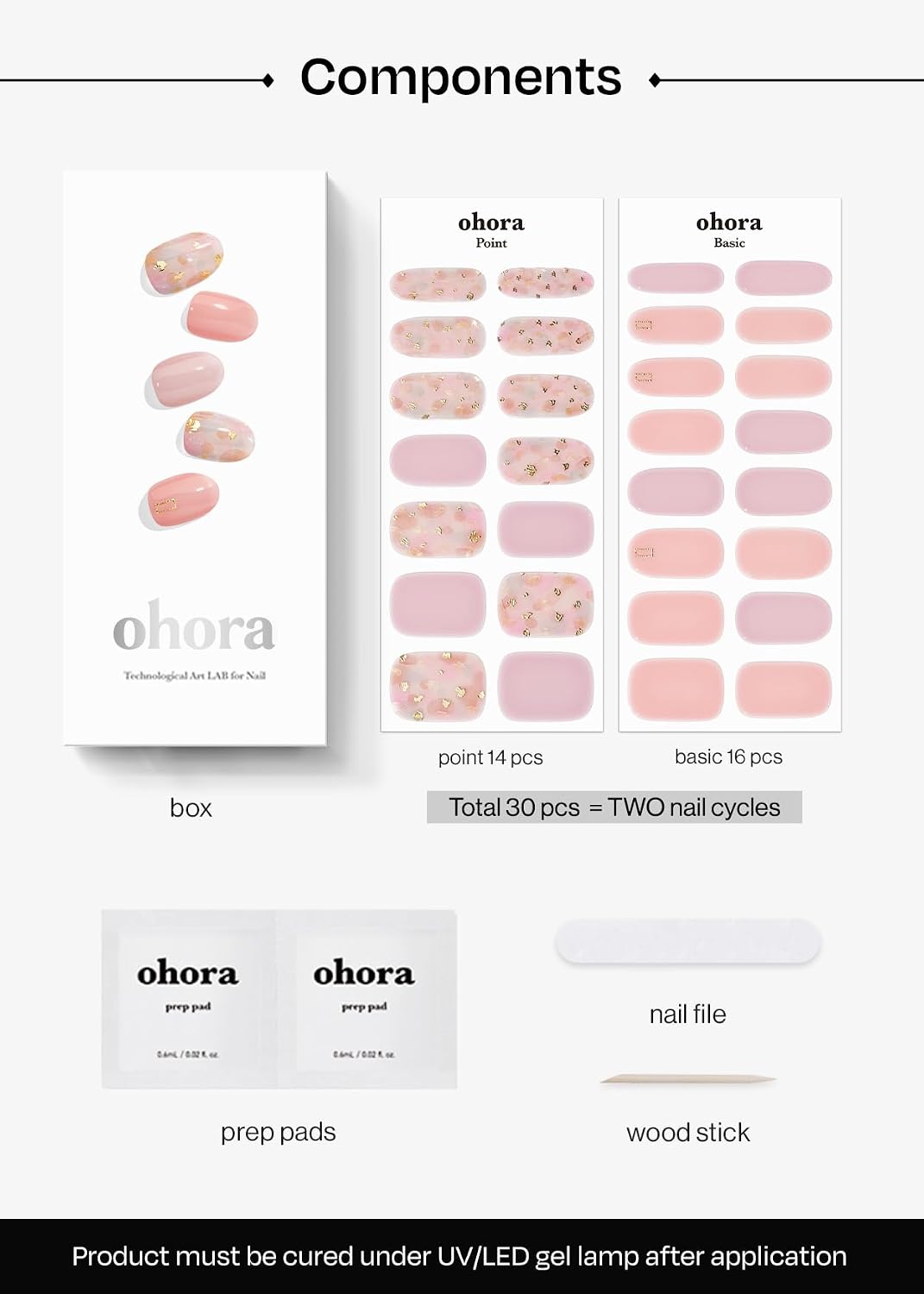 Thumbnail 5 de ohora Semi Cured Gel Nail Strips 30pcs