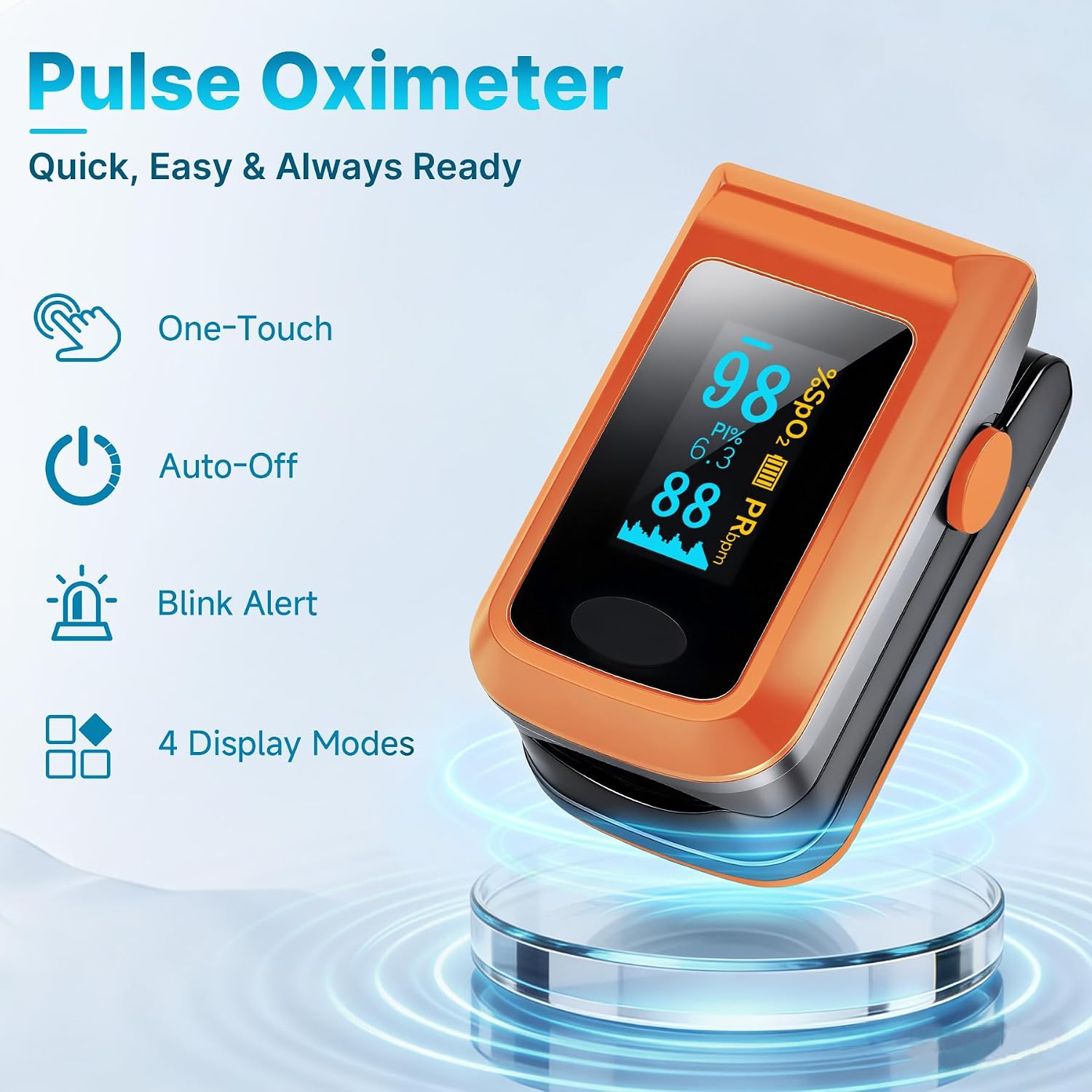 Thumbnail 1 de Keanor 331 Fingertip Pulse Oximeter with OLED Display, SpO₂ and Pulse Rate